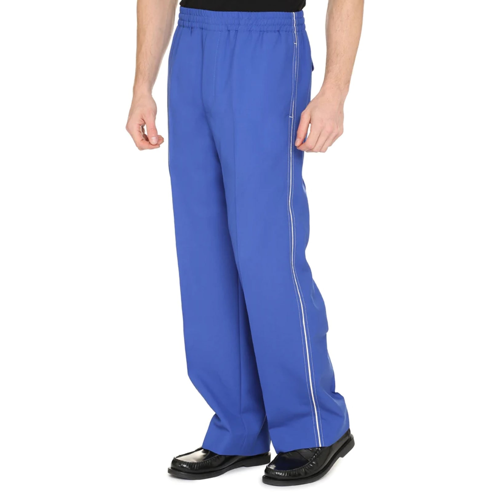 Shop Gucci Wool Pants In Blue
