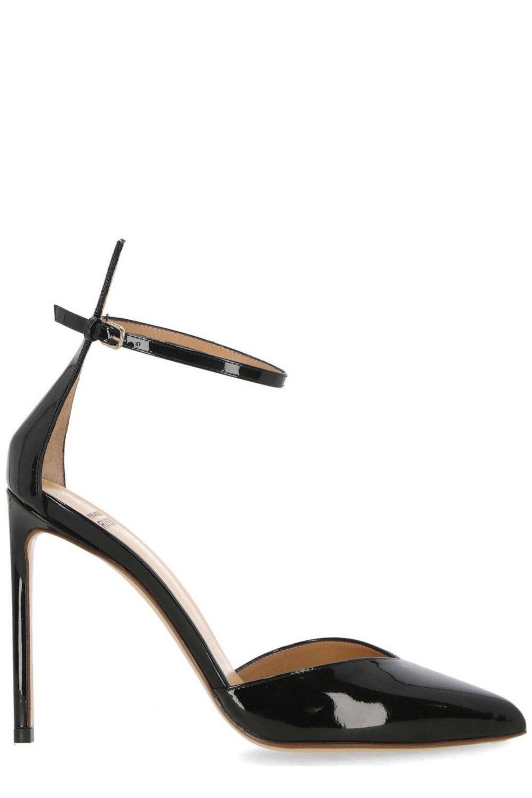FRANCESCO RUSSO POINTED-TOE ANKLE STRAP PUMPS