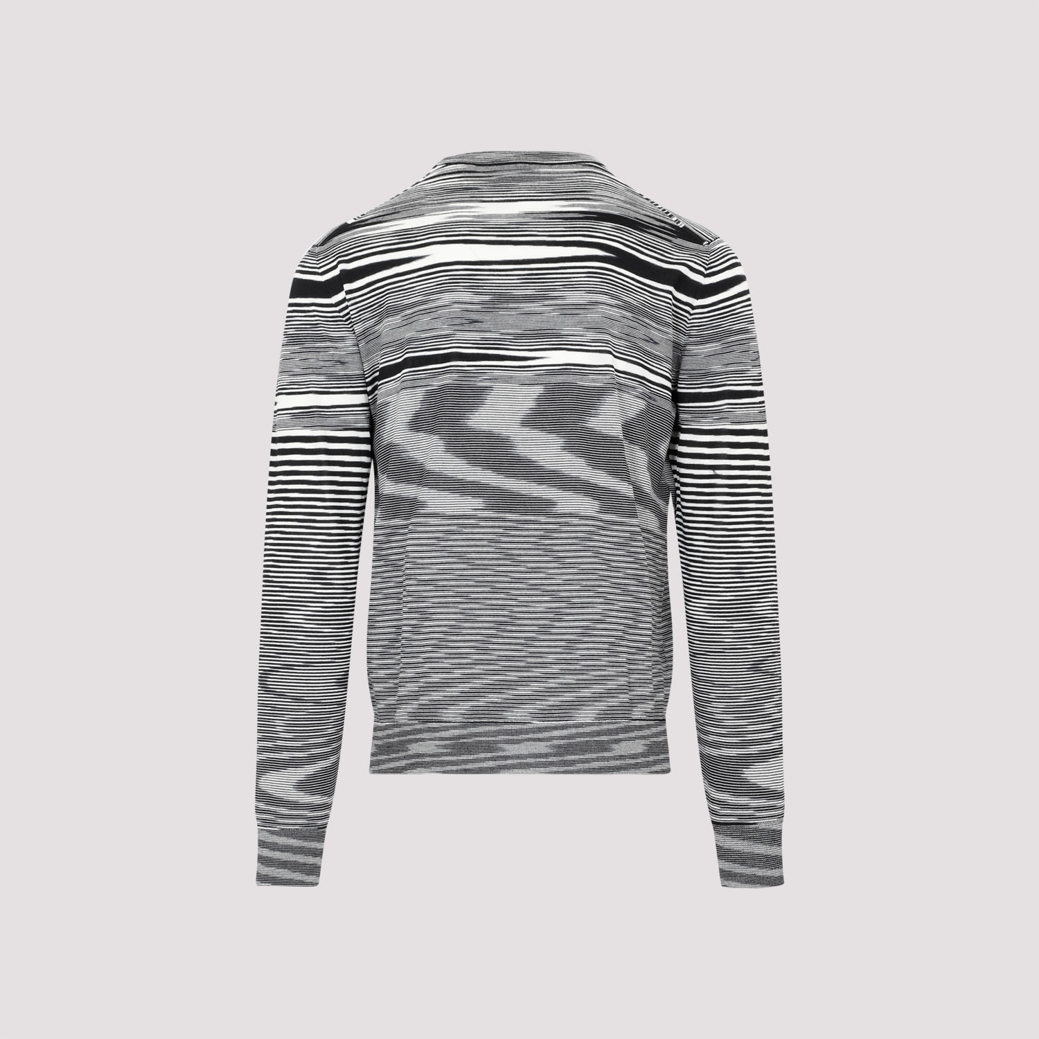 Shop Missoni Crewneck Wool Sweater In Space Dye Black White