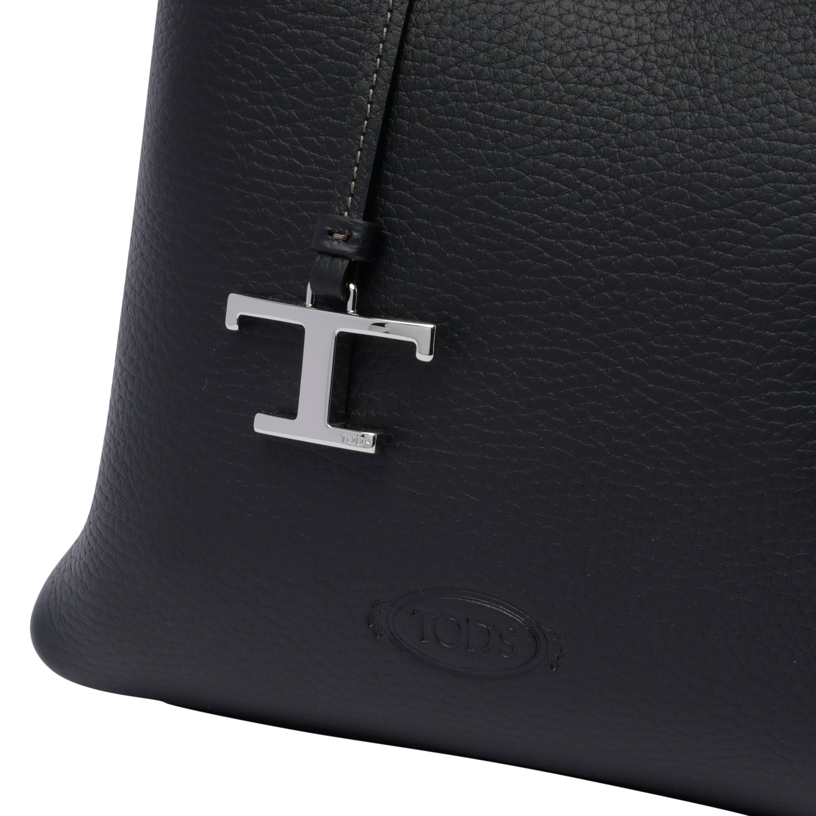 Shop Tod's Leather Tods Handbag In Black