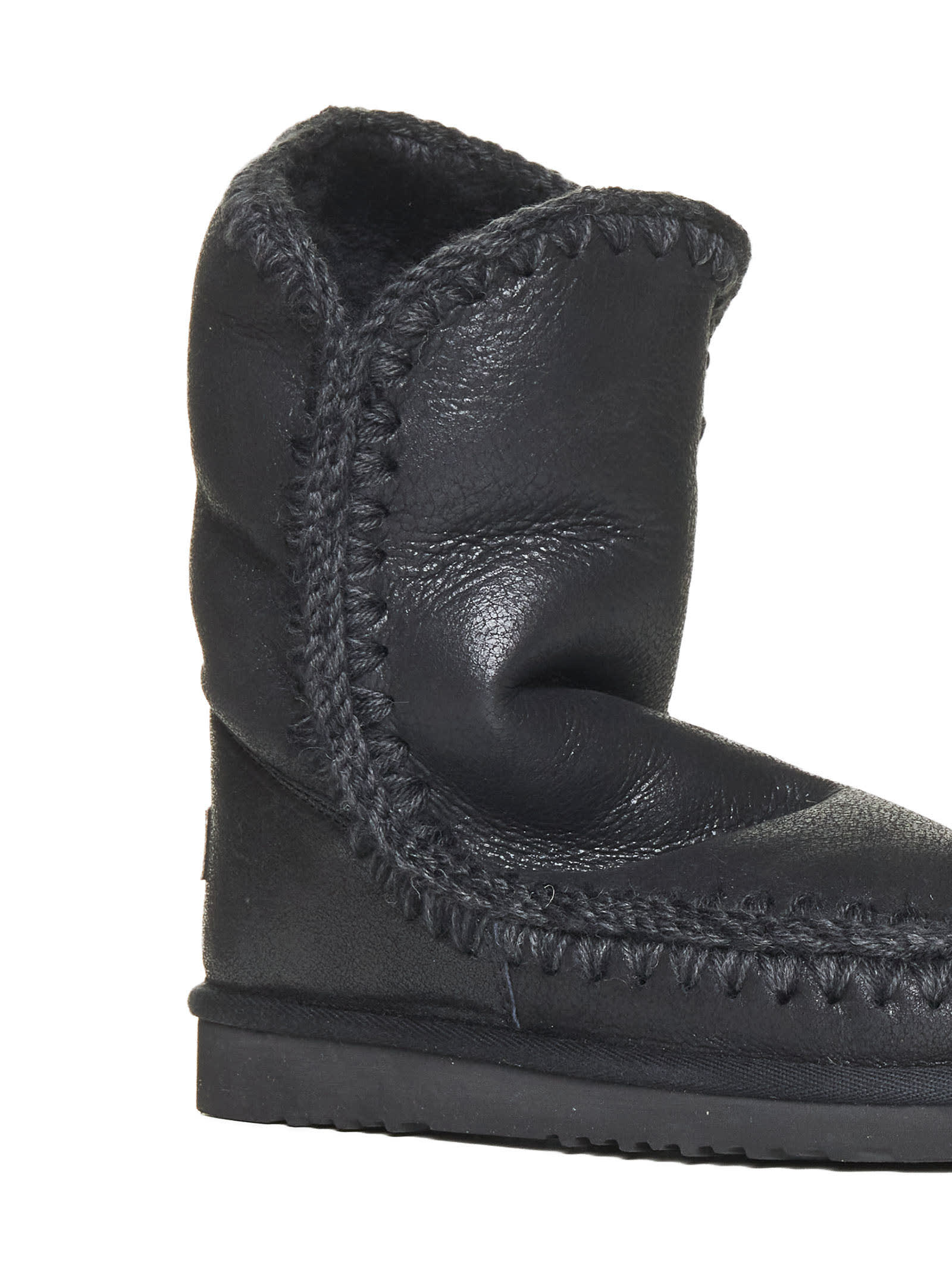 MOU ESKIMO LEATHER AND SHEARLING ANKLE BOOTS 