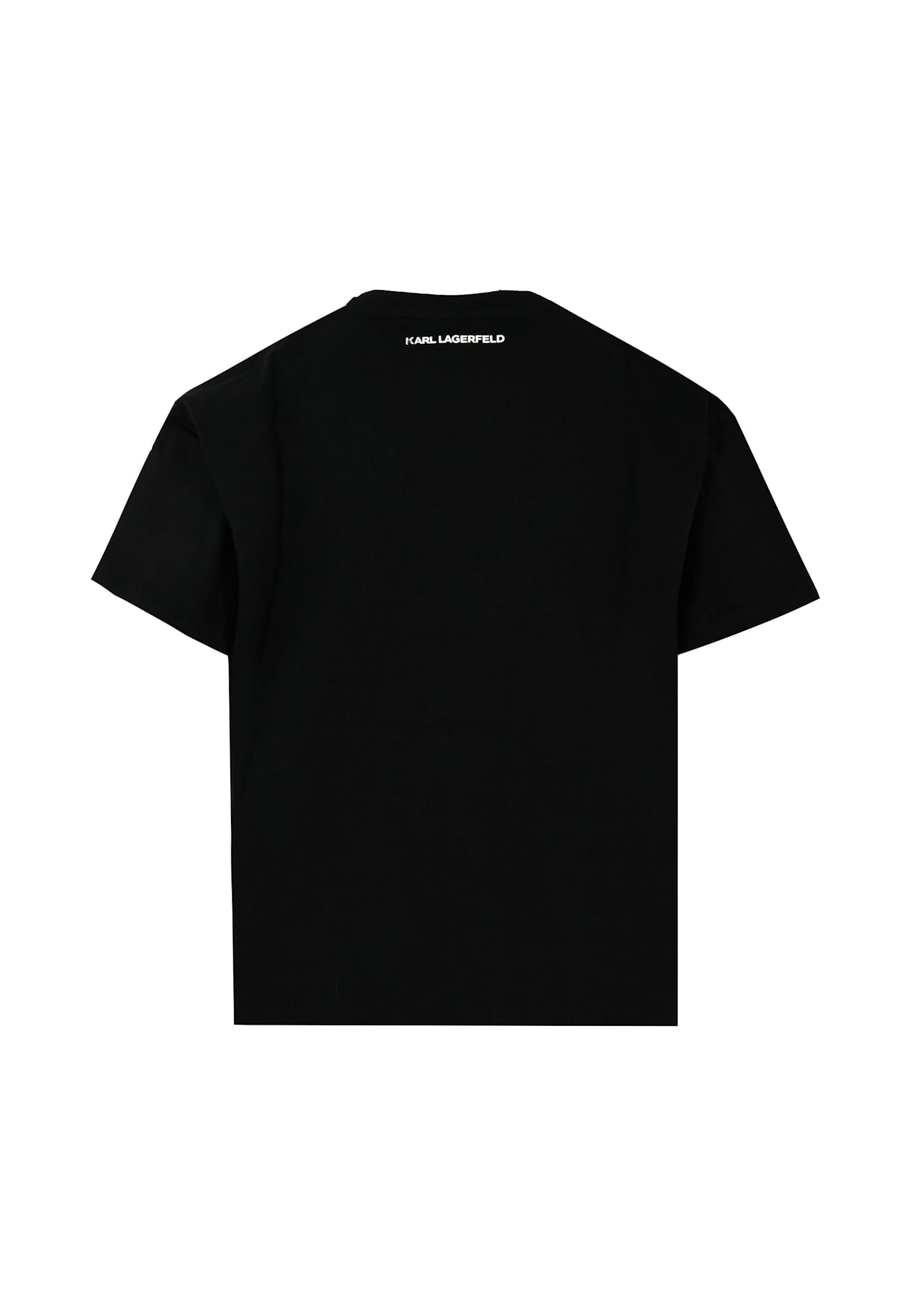 Karl Lagerfeld Black T-shirt For Girl With Logo In Black