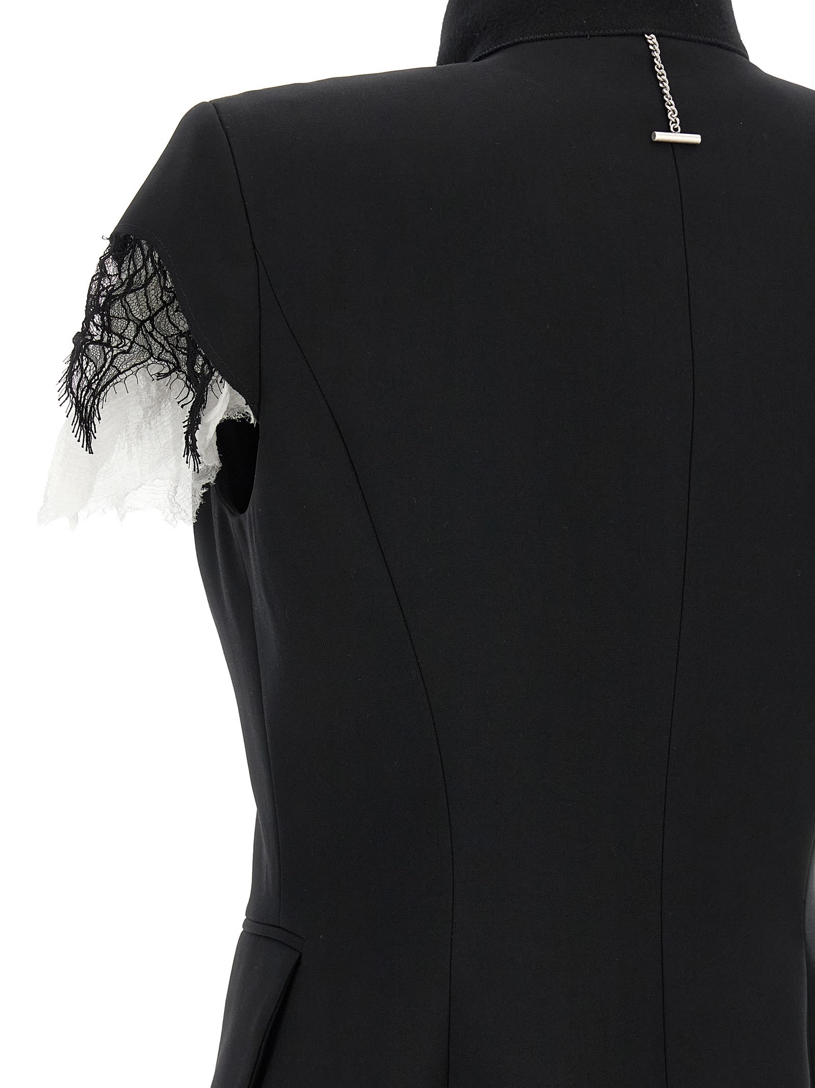 Shop Alexander Mcqueen Lace Detail Blazer