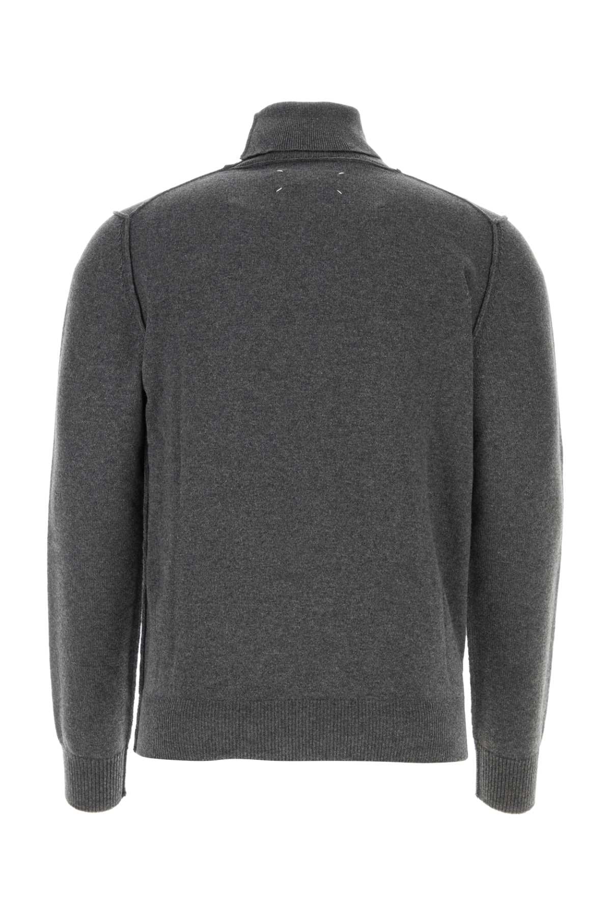 Shop Maison Margiela Graphite Cashmere Sweater In Medgrey