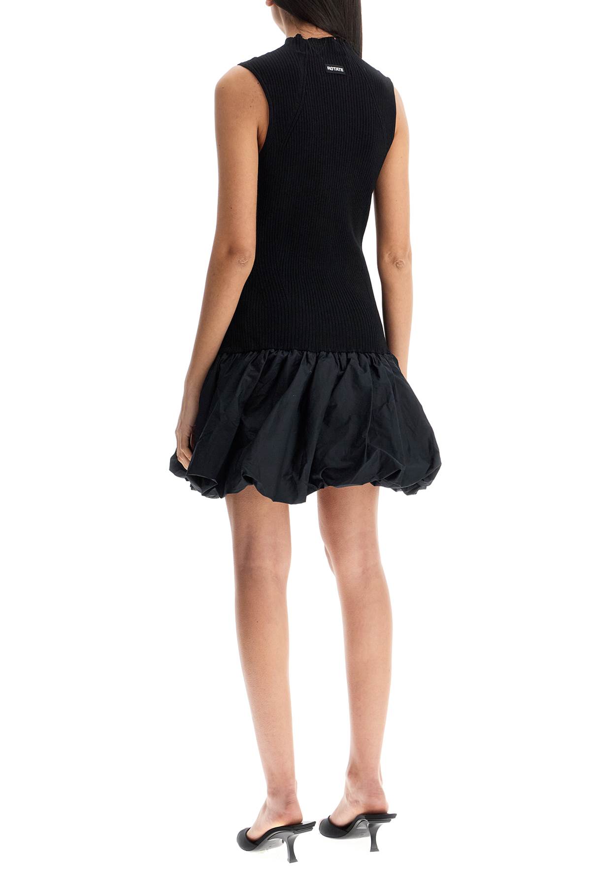 Shop Rotate Birger Christensen Black Mini Knitted Dress In Black (black)
