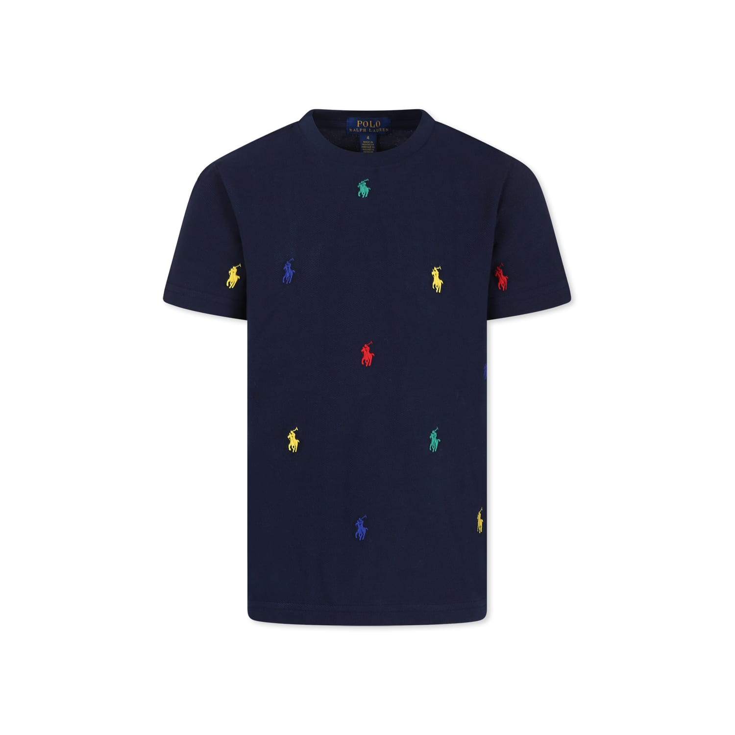 Ralph Lauren Blue T-shirt For Boy With Horse