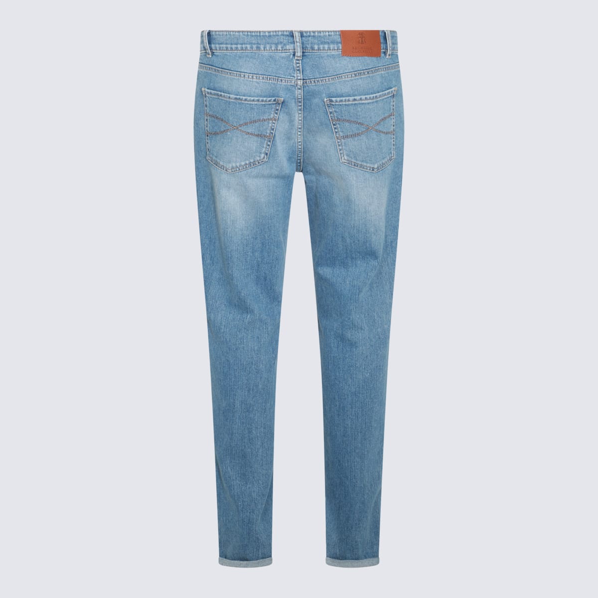 Shop Brunello Cucinelli Blue Cotton Jeans In Clear Blue