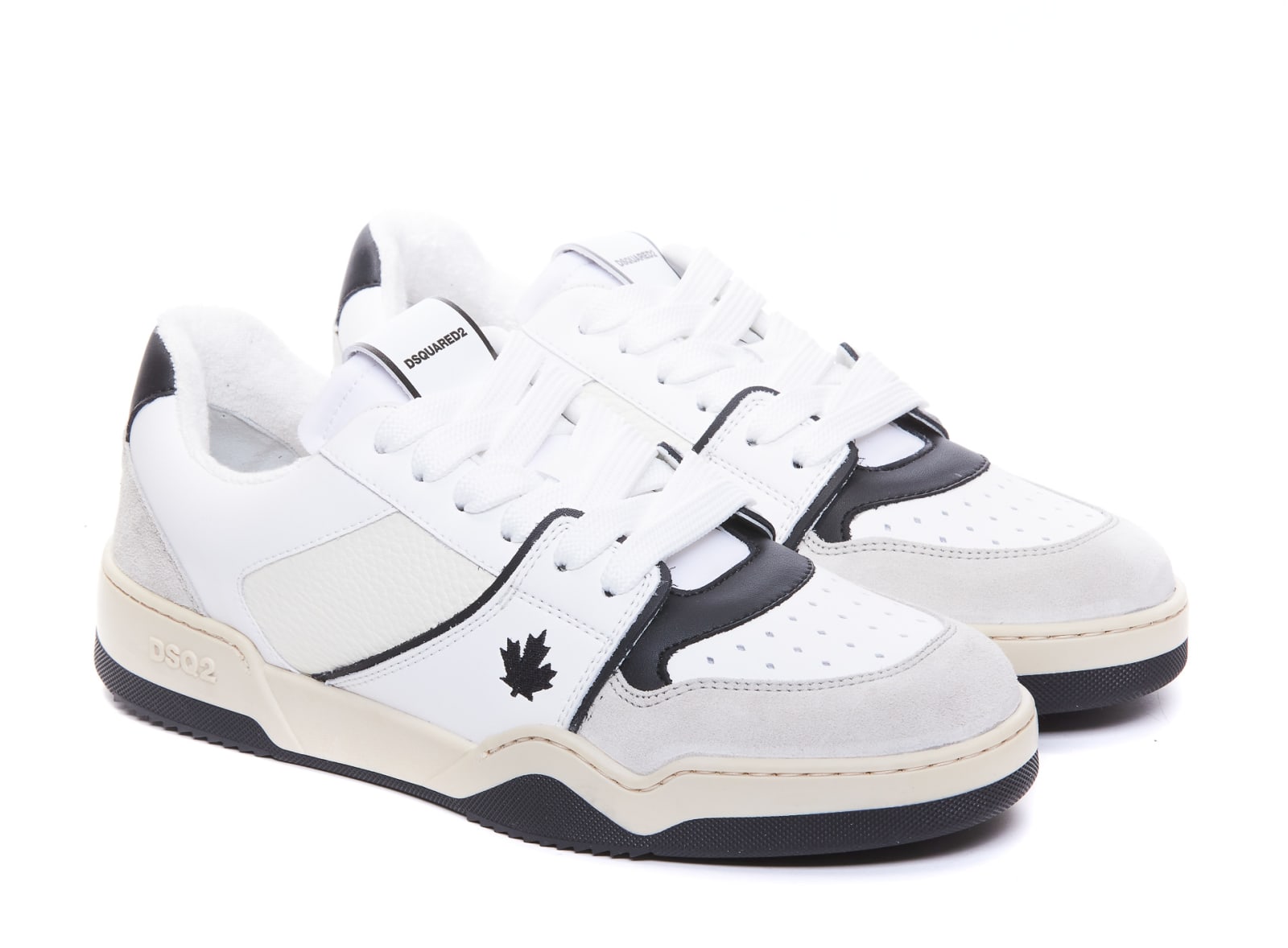 Shop Dsquared2 Spiker Sneakers In White, Black