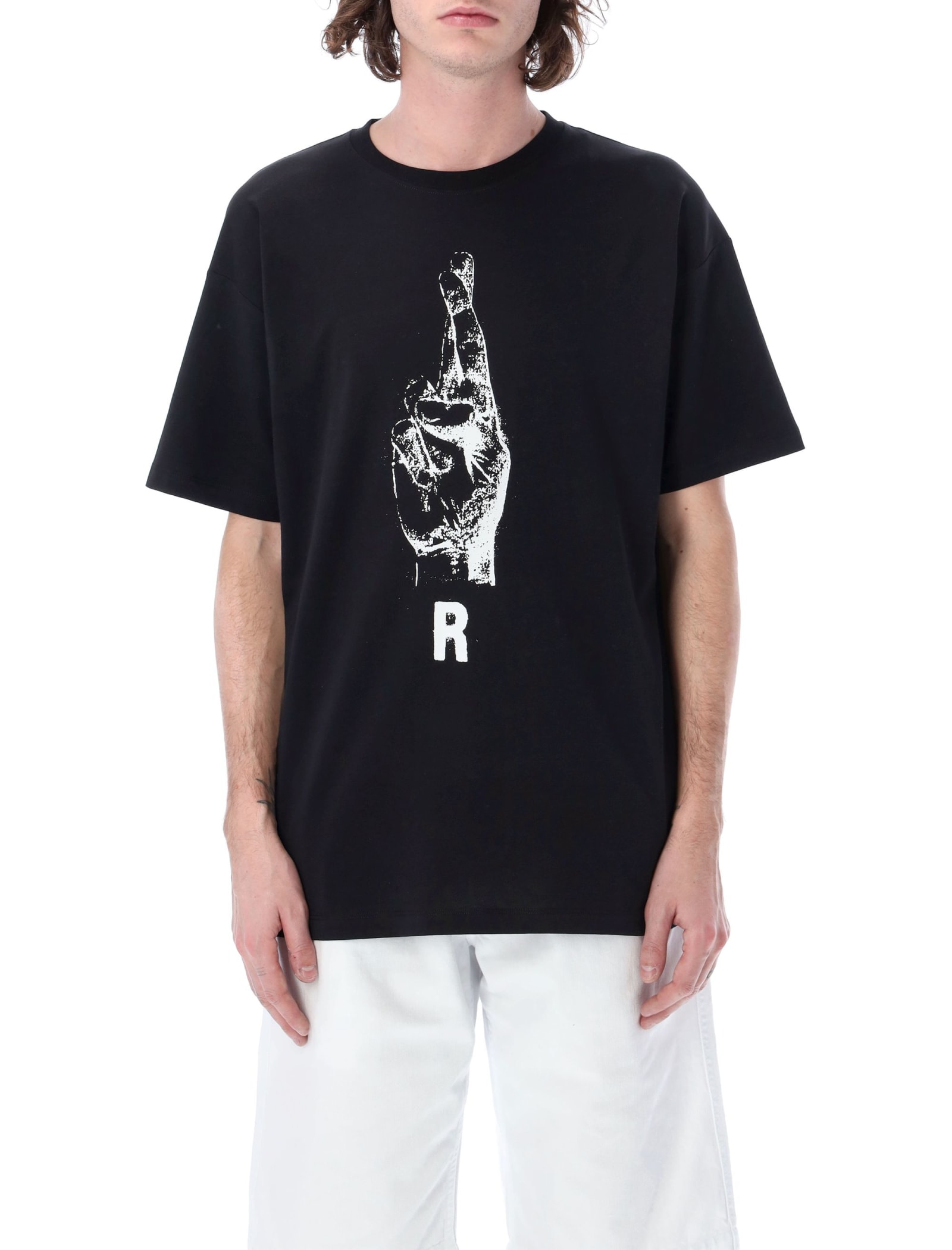 Raf Simons Hand Sign Short-sleeve T-shirt In Black