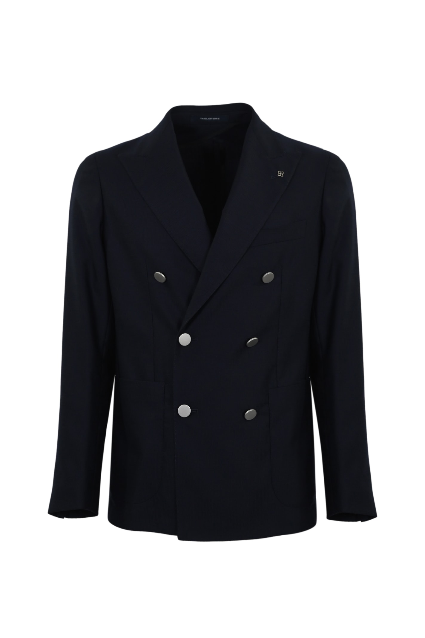 Tagliatore Double-breasted Wool Jacket In Black