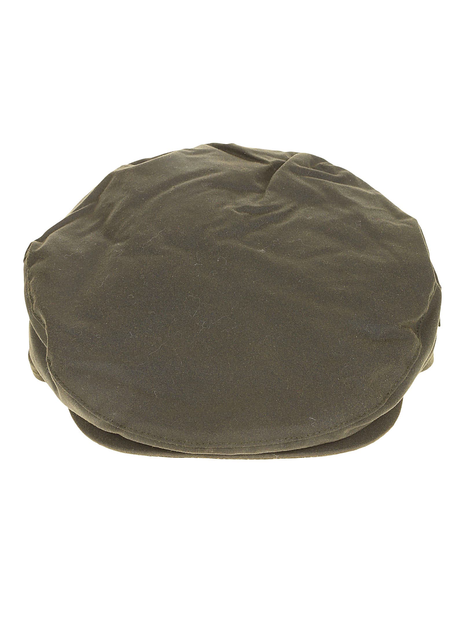Barbour Cheviot Wax Flat Cap In Olive