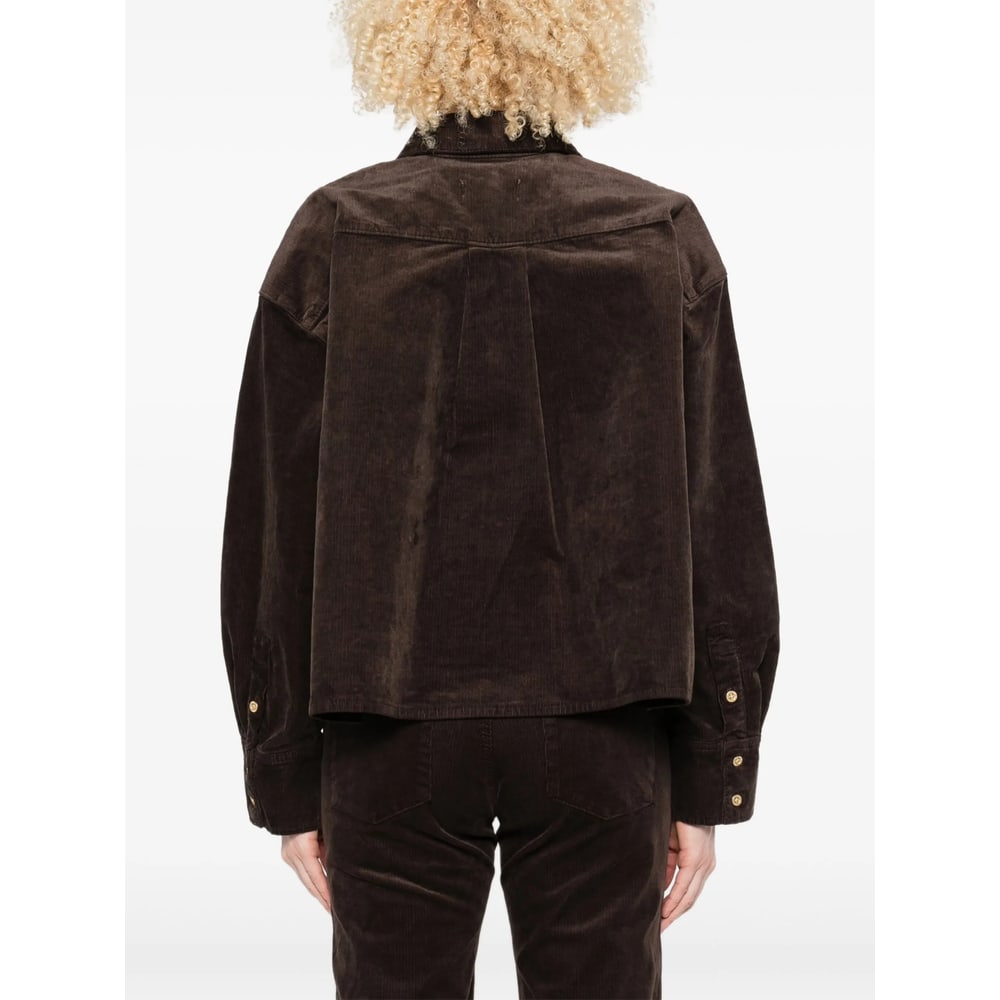 7 For All Mankind Corduroy Button-up Shirt In Brown