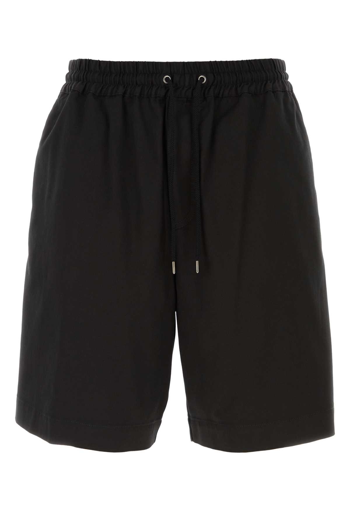 Shop Giorgio Armani Black Stretch Lyocell Blend Bermuda Shorts