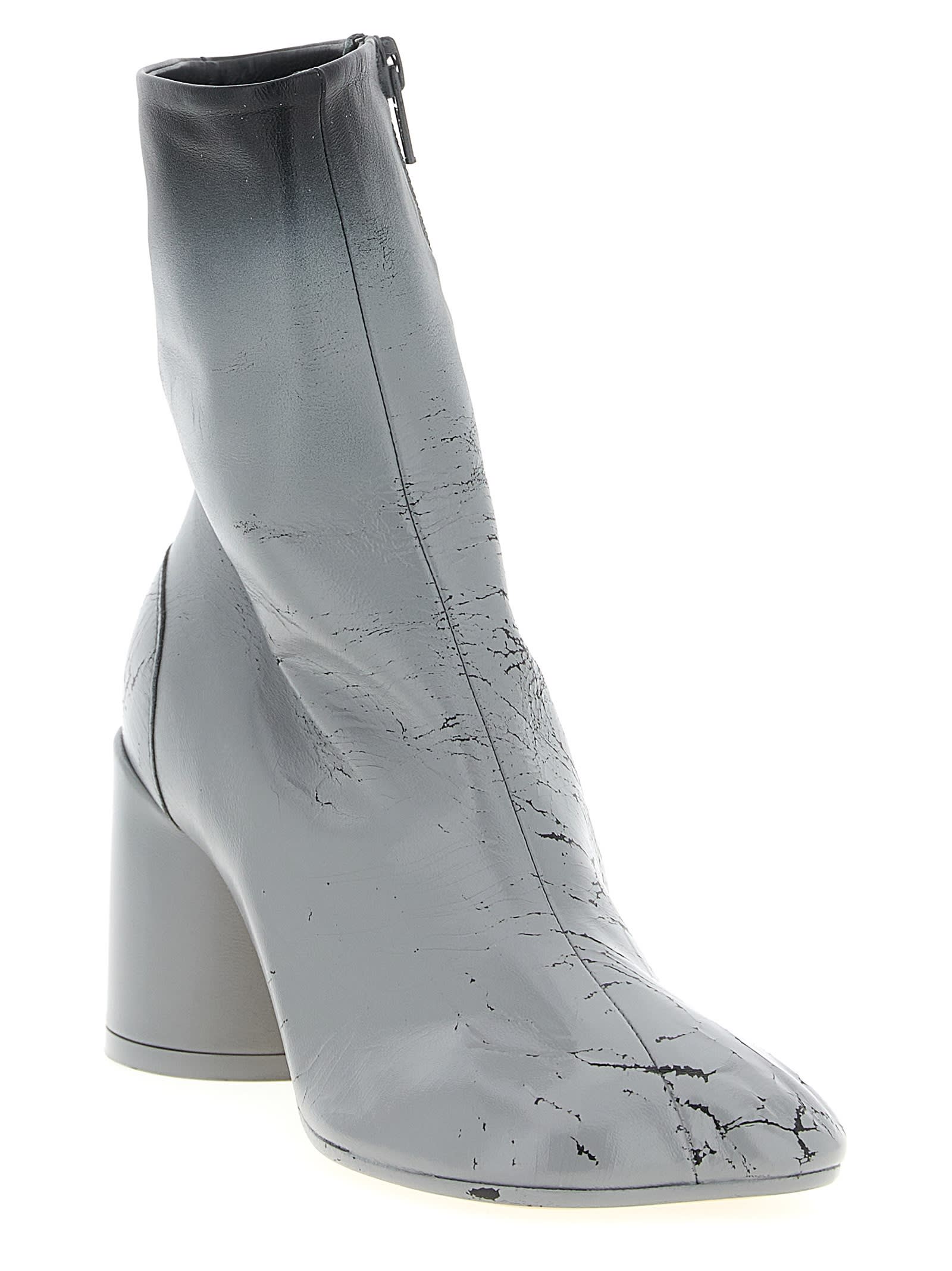 Mm6 Maison Margiela Anatomic Ankle Boots In Gray