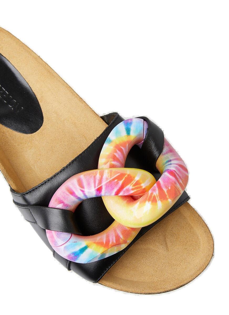 Jw Anderson Chain-embellished Tie-dye Leather Slides In 15100