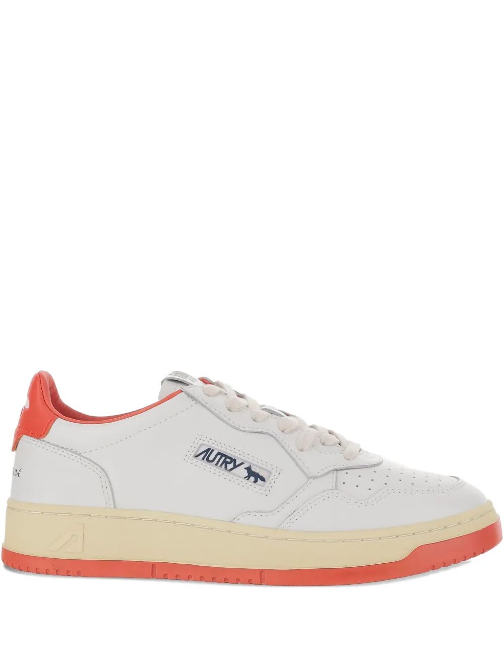 Autry X Maison Kitsune Medalist Low Top Sneakers In White