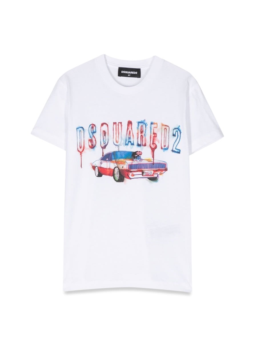 Dsquared2 Logo-print Cotton T-shirt In White