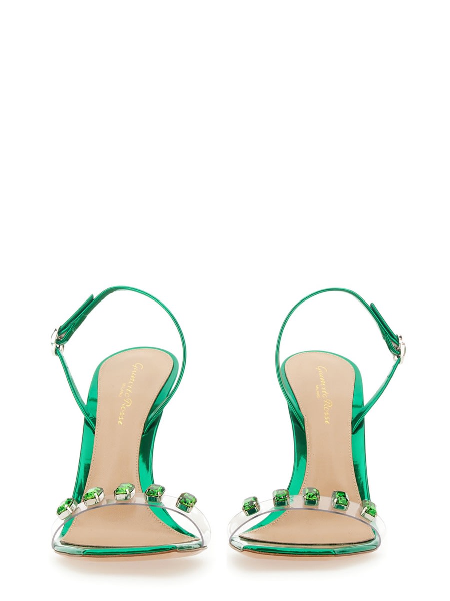 Gianvito Rossi Ribbon Candy Crystal-embellished Pvc Sandals In Green