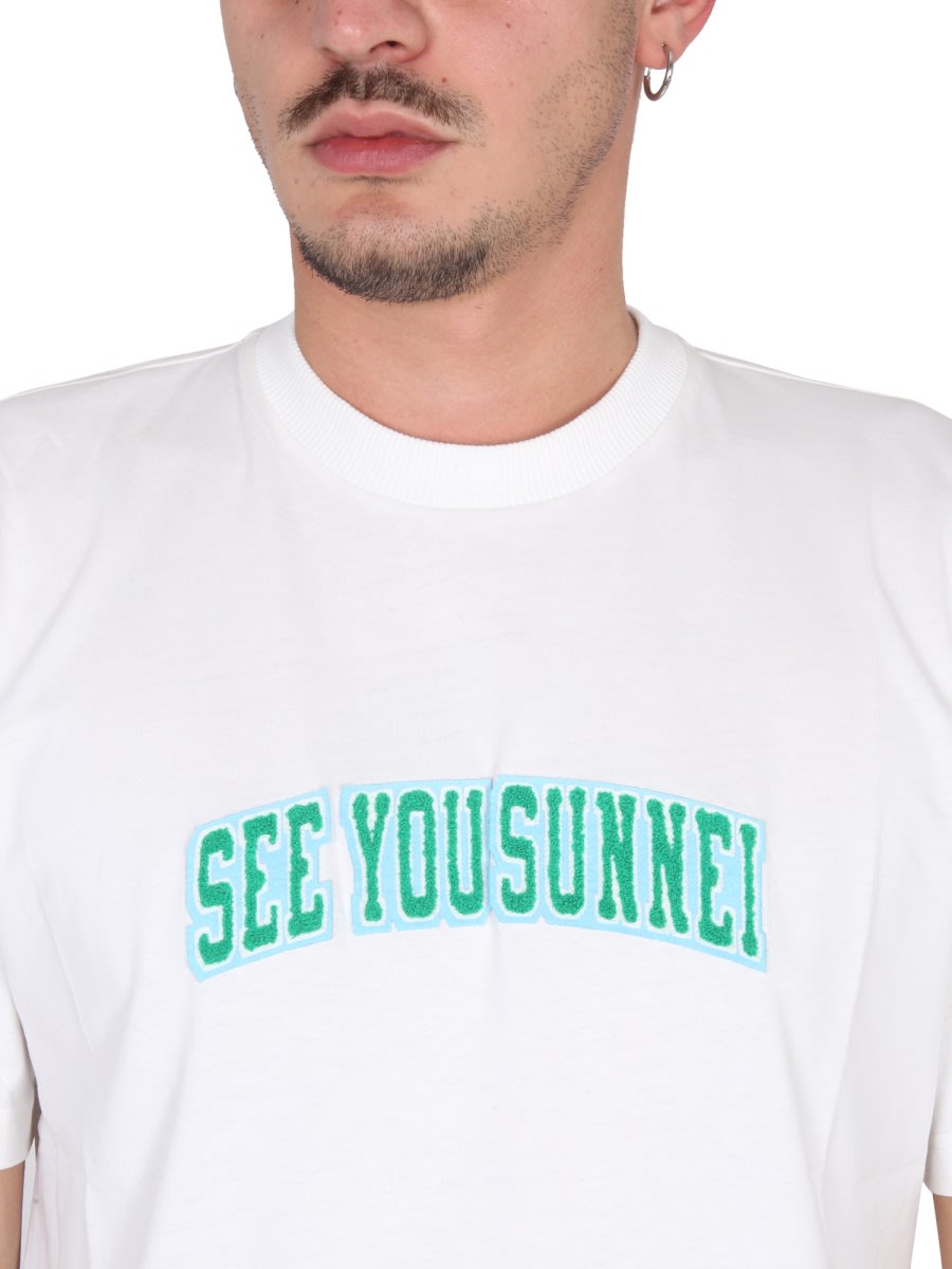 Shop Sunnei See You  T-shirt In White