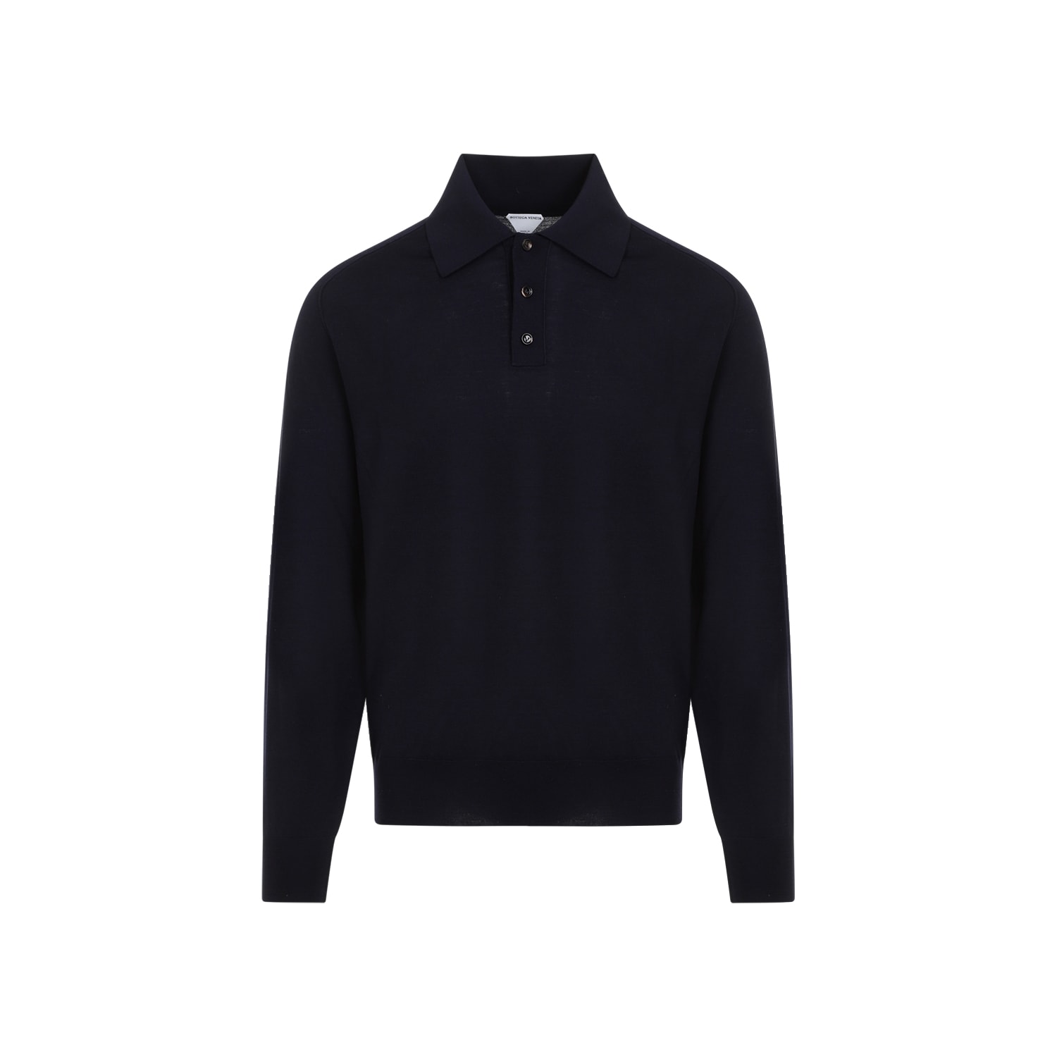 Shop Bottega Veneta Long Sleeves Polo In Navy