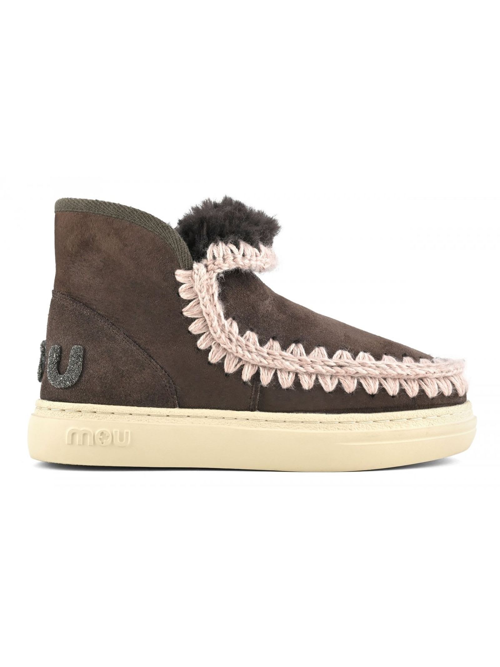 Shop Mou Eskimo Sneaker Bold In Brown Leather