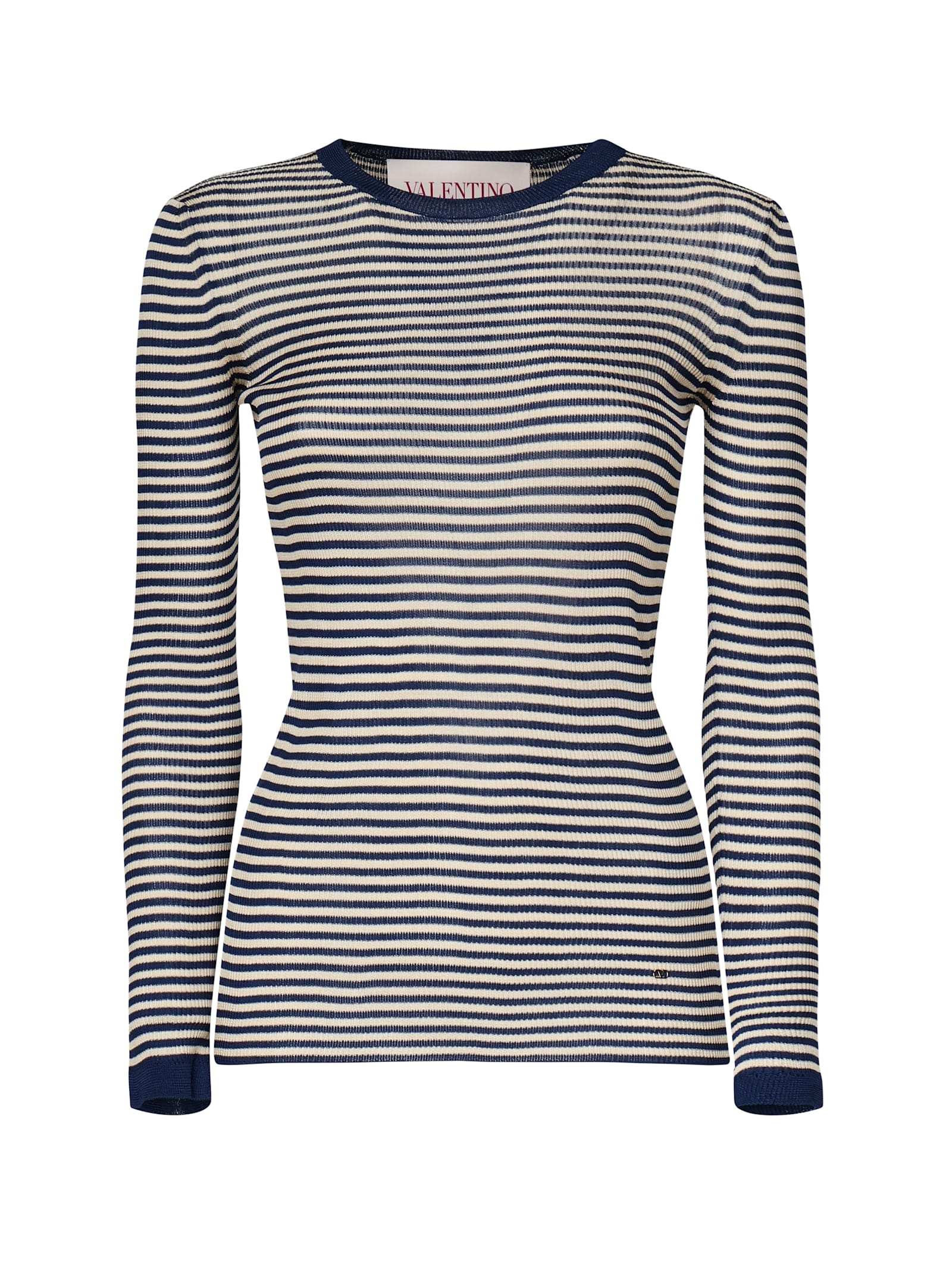Valentino Striped Jersey In Blue