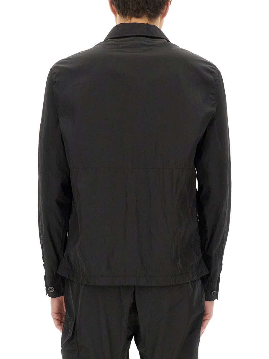 C.p. Company C.p.company Jacket With Gabardine In Black