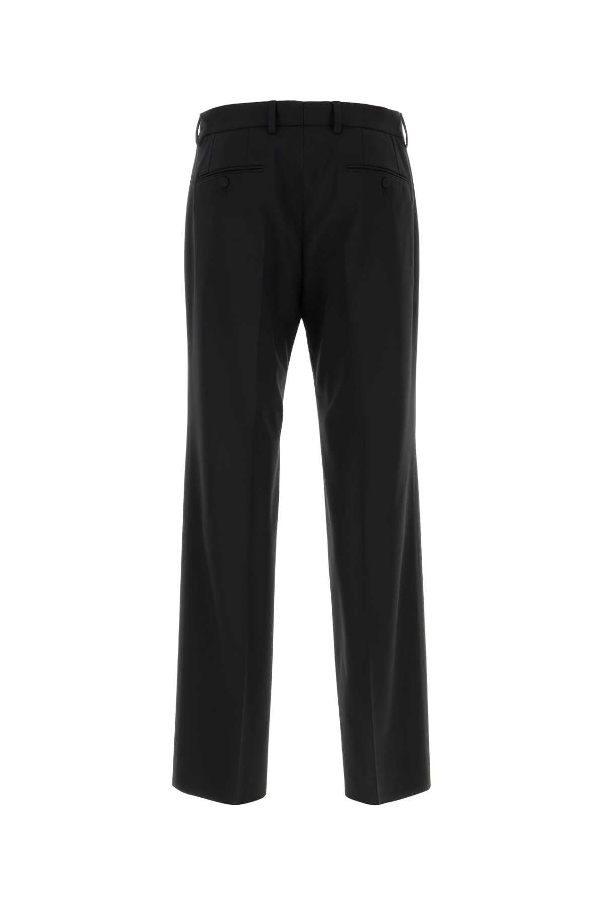Dolce & Gabbana Black Stretch Wool Trouser In Nero