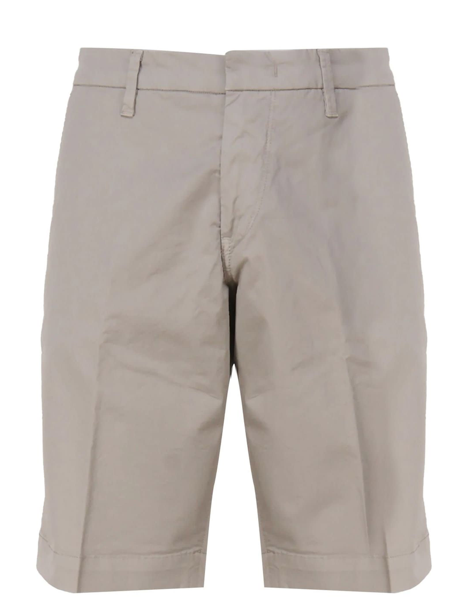 Beige Stretch Cotton Shorts