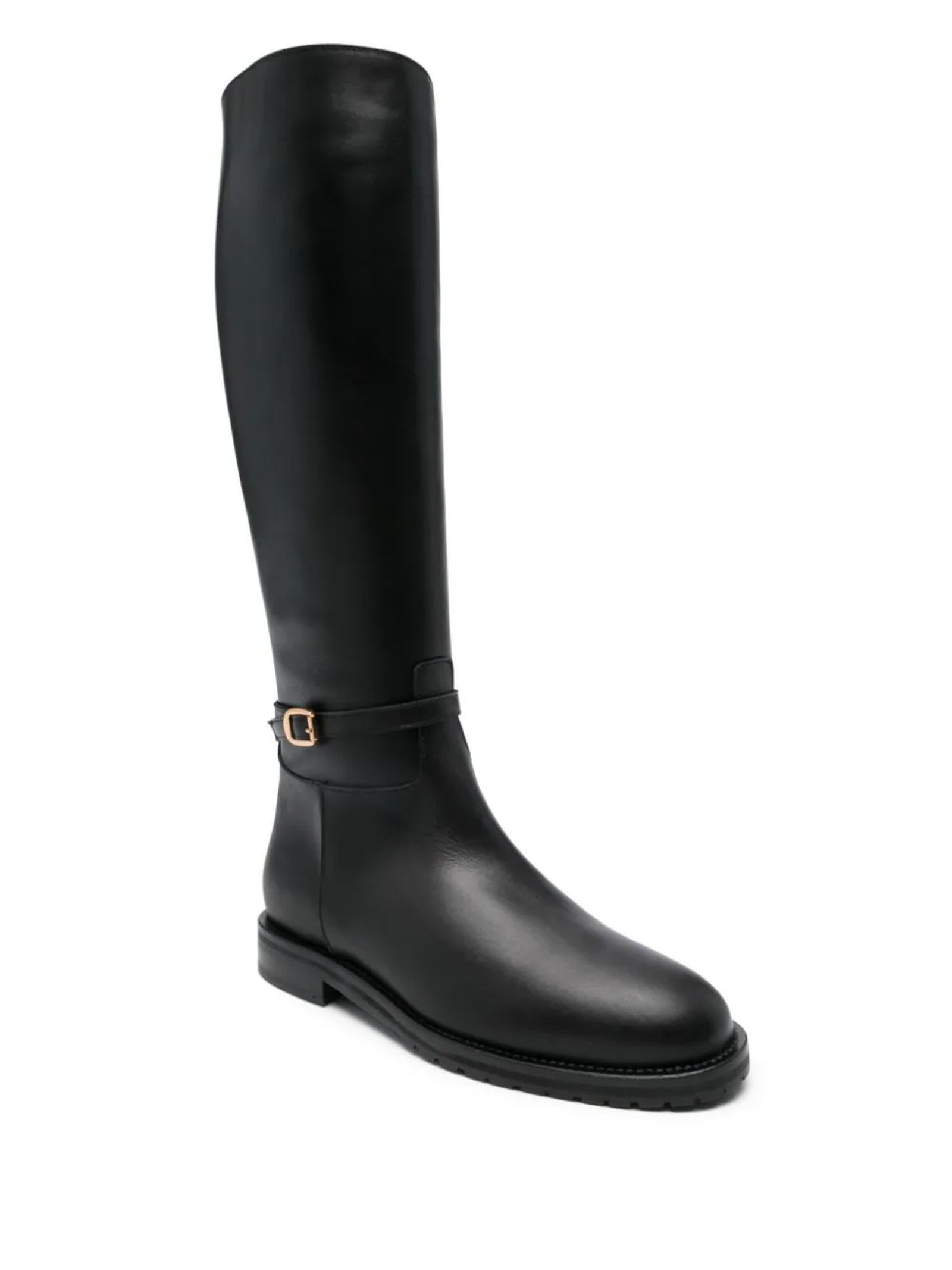 Shop Roberto Festa Black Calf Leather Minn Boots