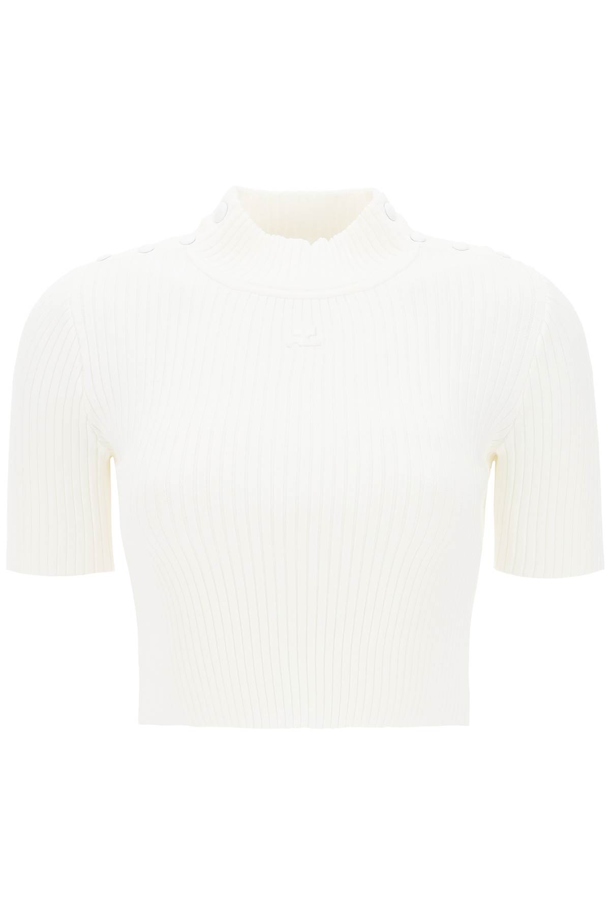 Courrèges Courreges Woman Sweater White Size M Viscose, Polyester In Heritage White (white)