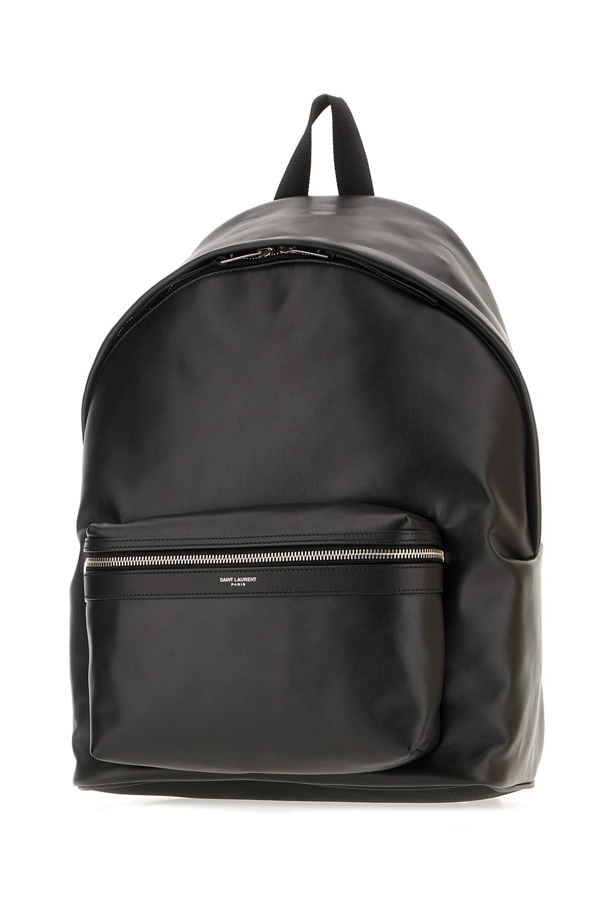 Saint Laurent Black Leather Backpack In Black