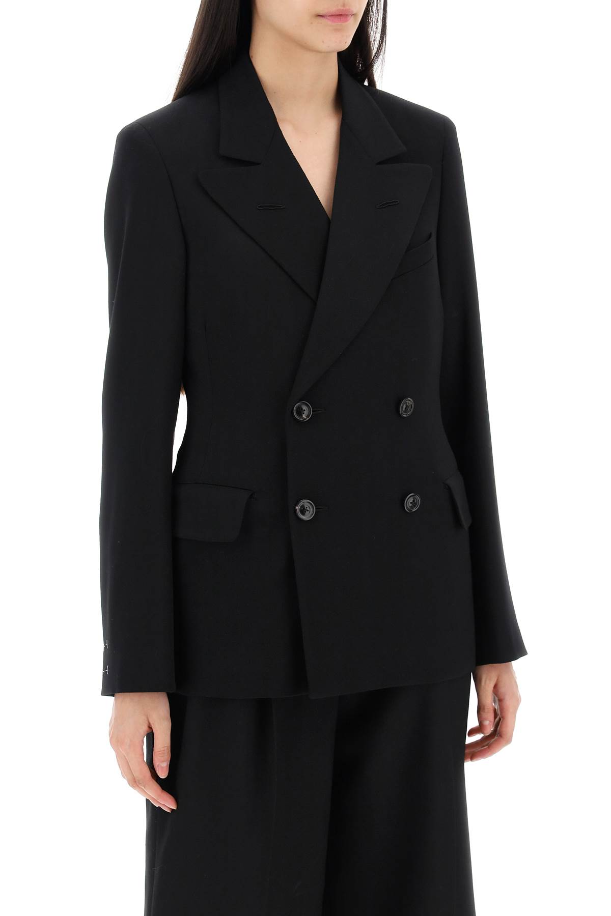 Shop Maison Margiela Slim-fit Wool Jacket With A Fitted Waist In Black (black)