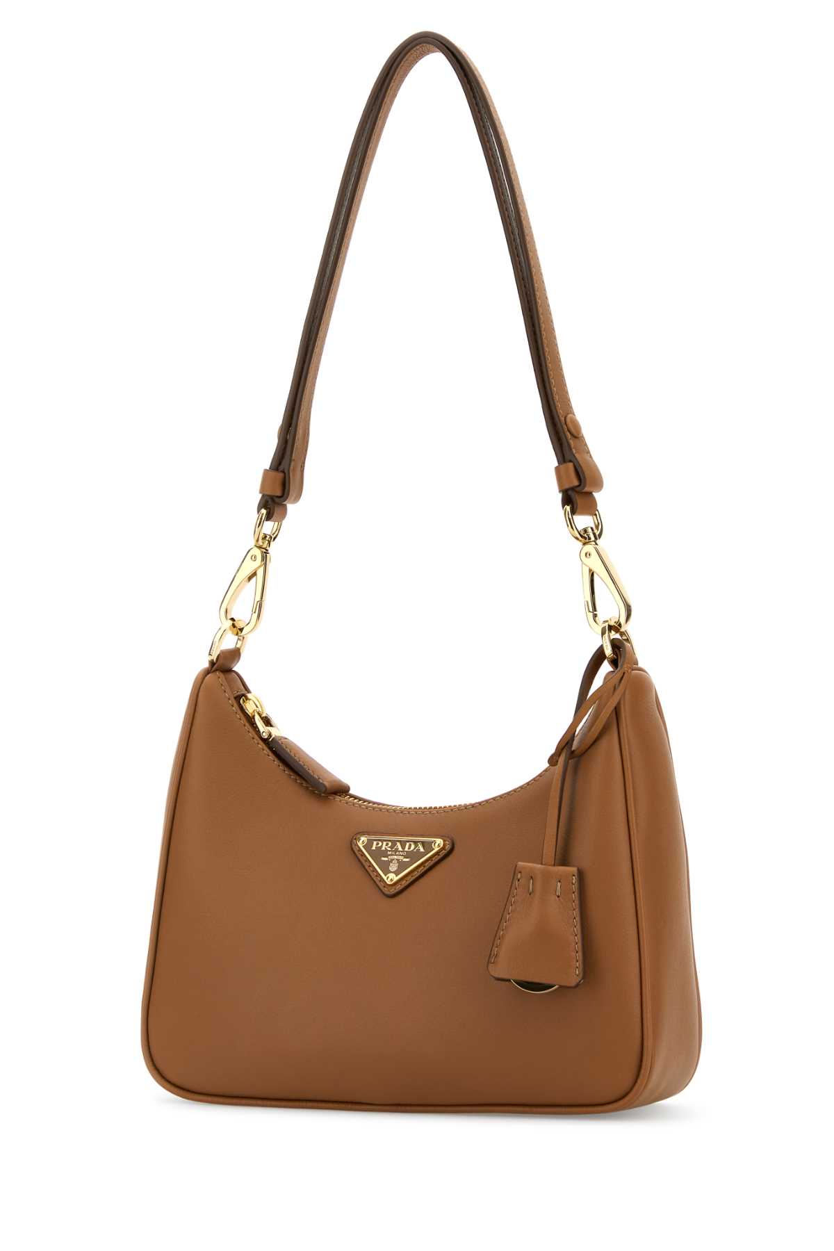 Shop Prada Caramel Leather Mini  Re-edition Shoulder Bag In Caramel 0