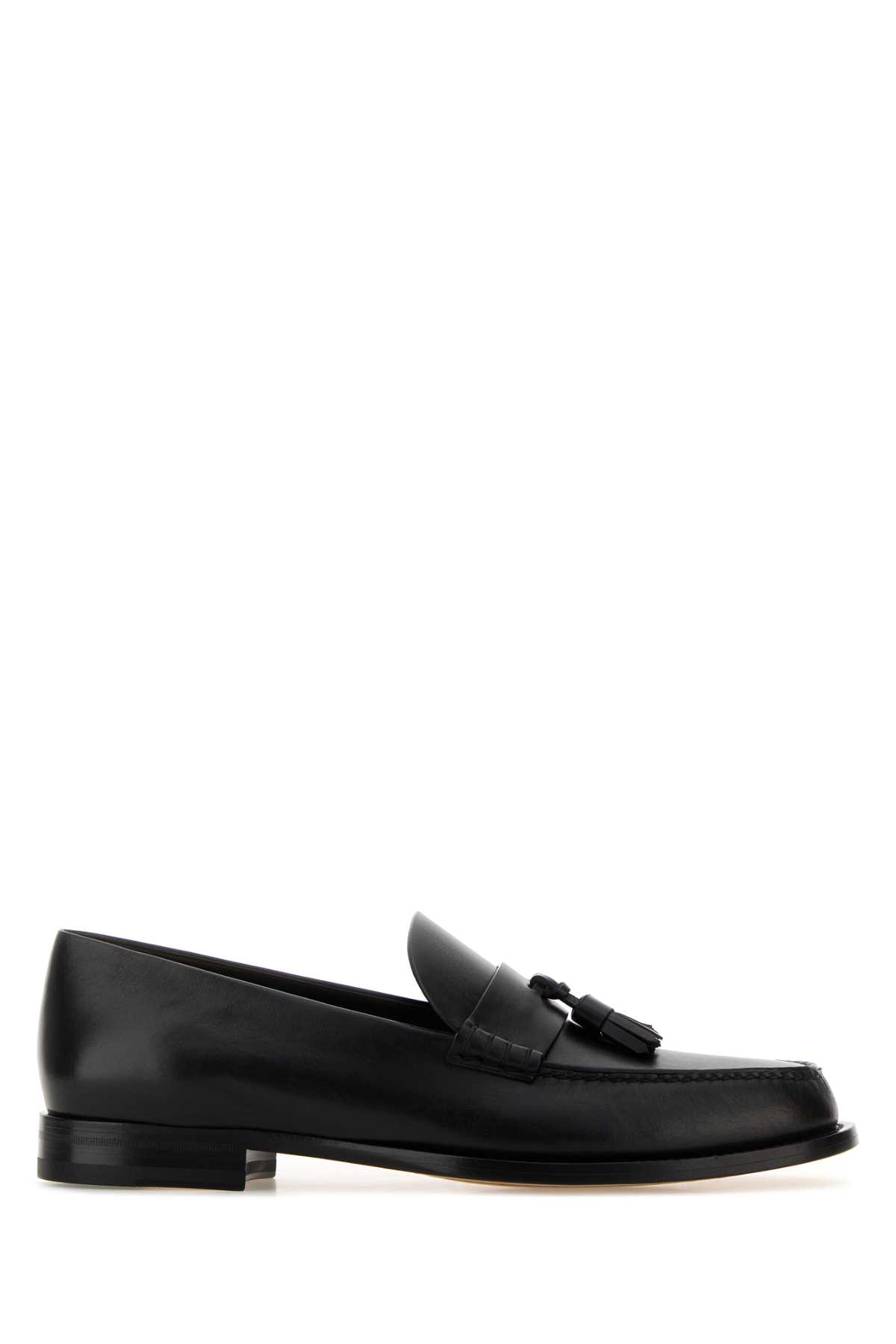 The Row Black Leather Novus Loafers