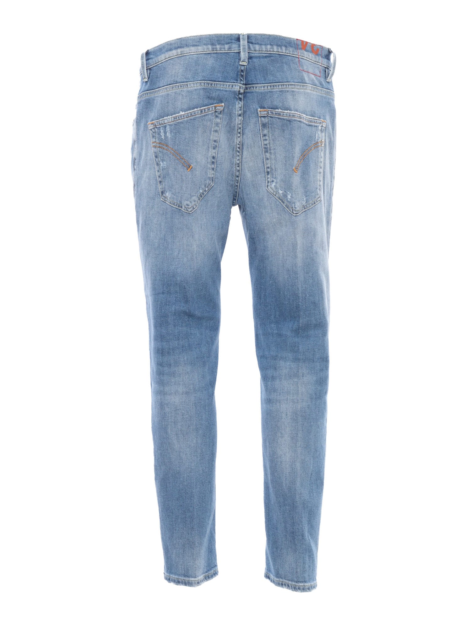 Shop Dondup Jeans With Light Frayed Tears In Blue