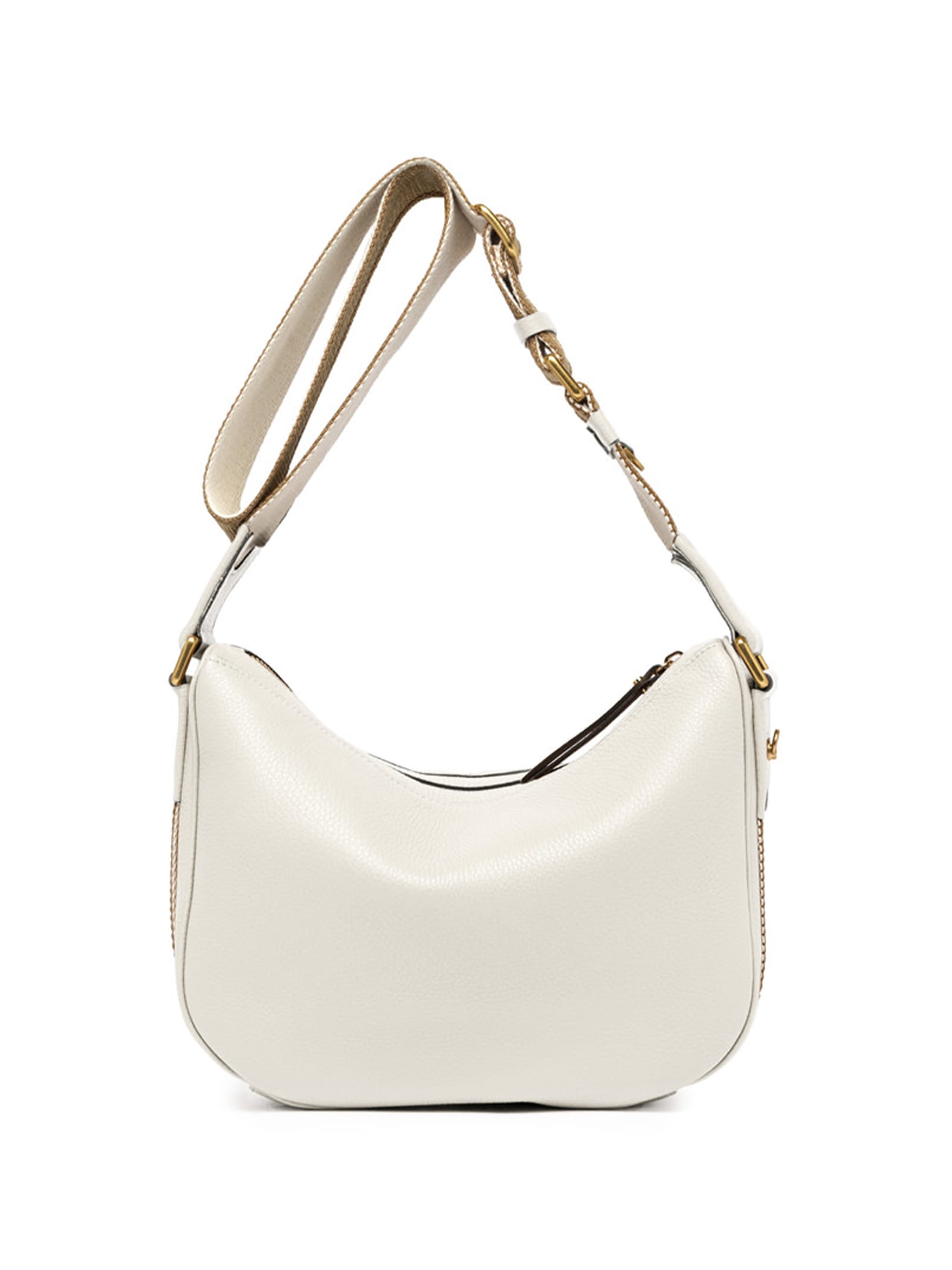 Shop Gianni Chiarini Armonia Shoulder Bag In Hammered Leather In Marble
