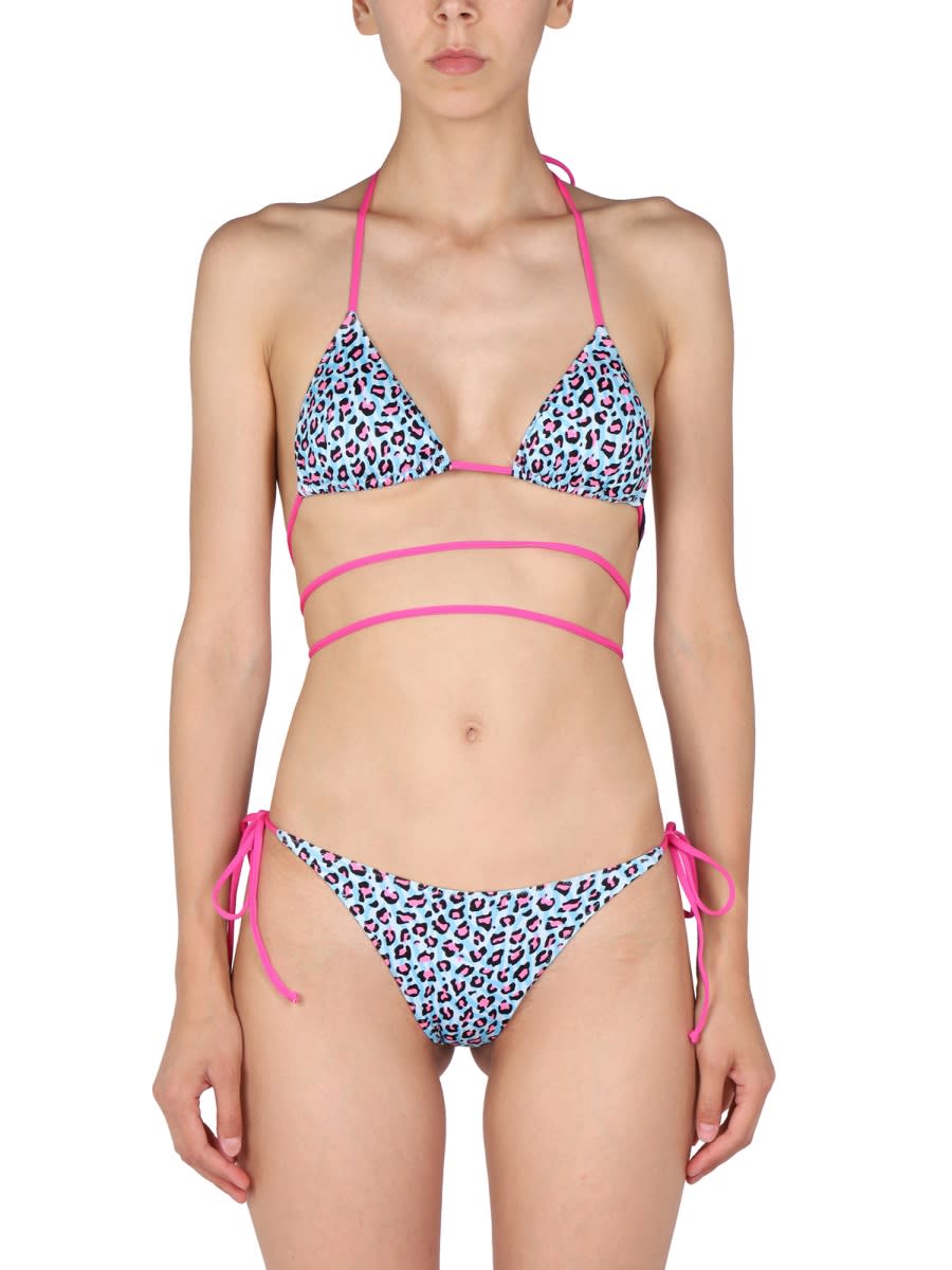 Shop Mc2 Saint Barth Animalier Print Bikini Top In Multicolour