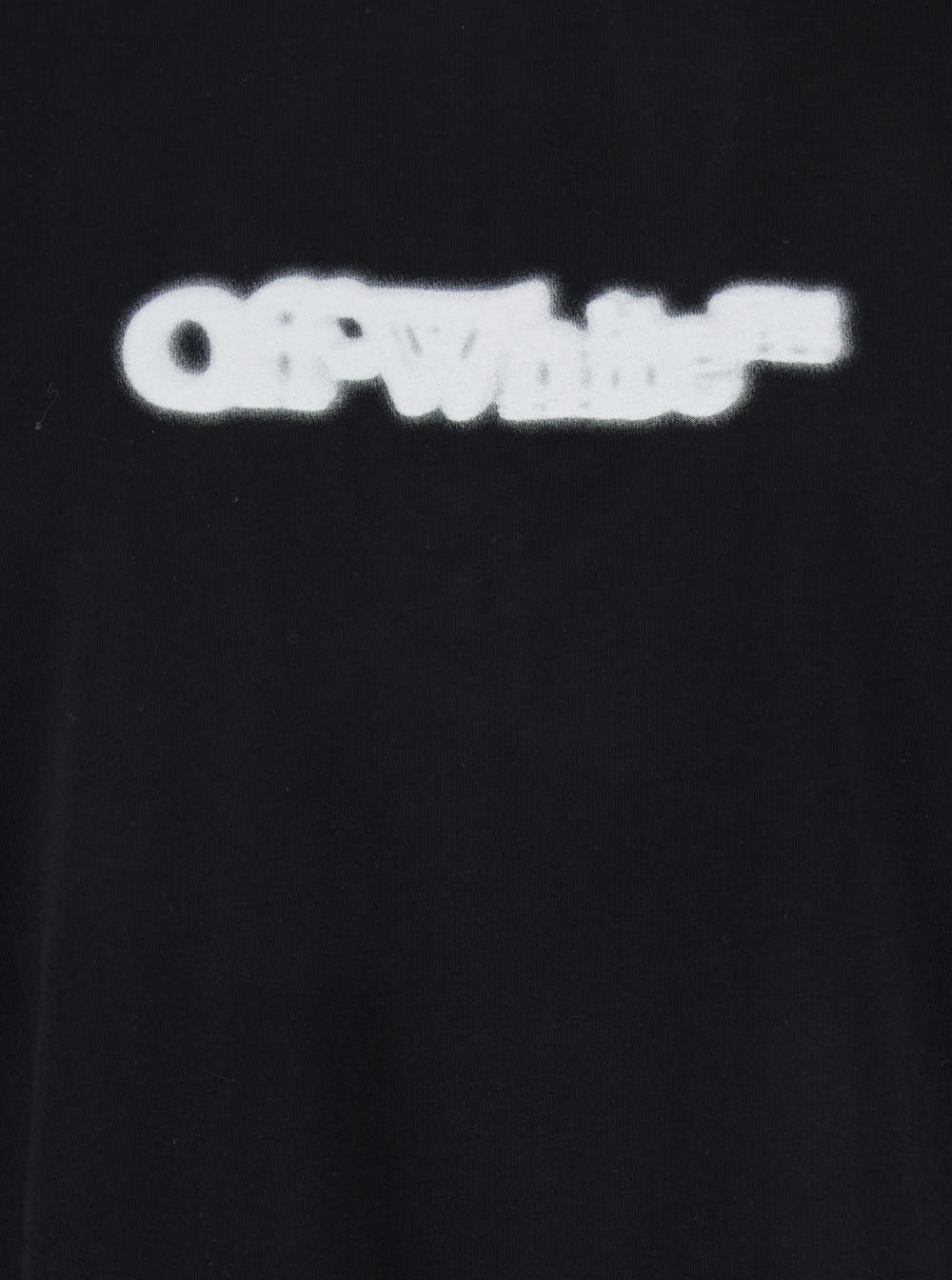 Shop Off-white Spray Arrow Black Crewneck T-shirt With Logo Lettering On The Front And Maxi Logo Print On The Rear 