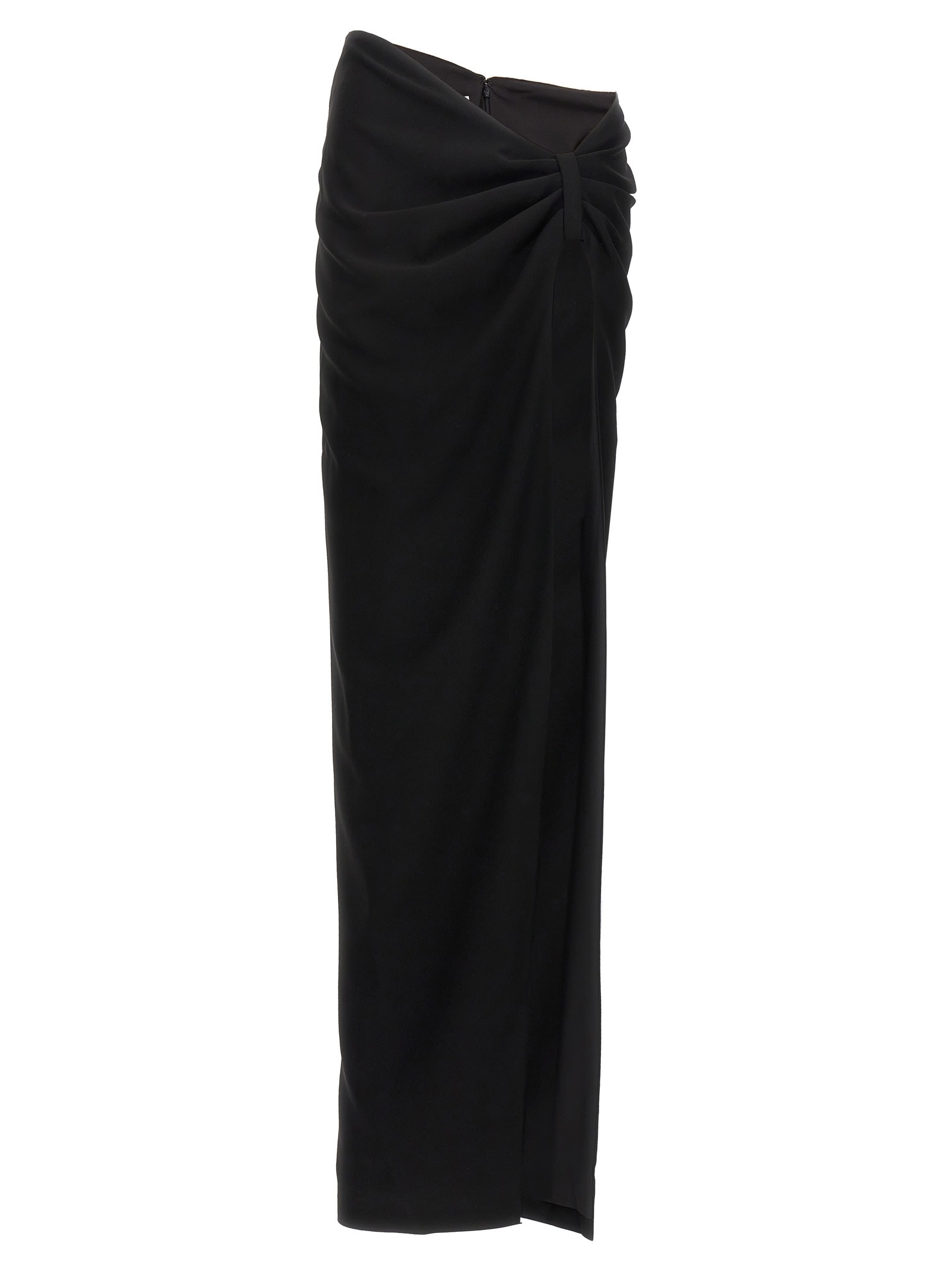 Shop Monot Torpedo Long Skirt In Black