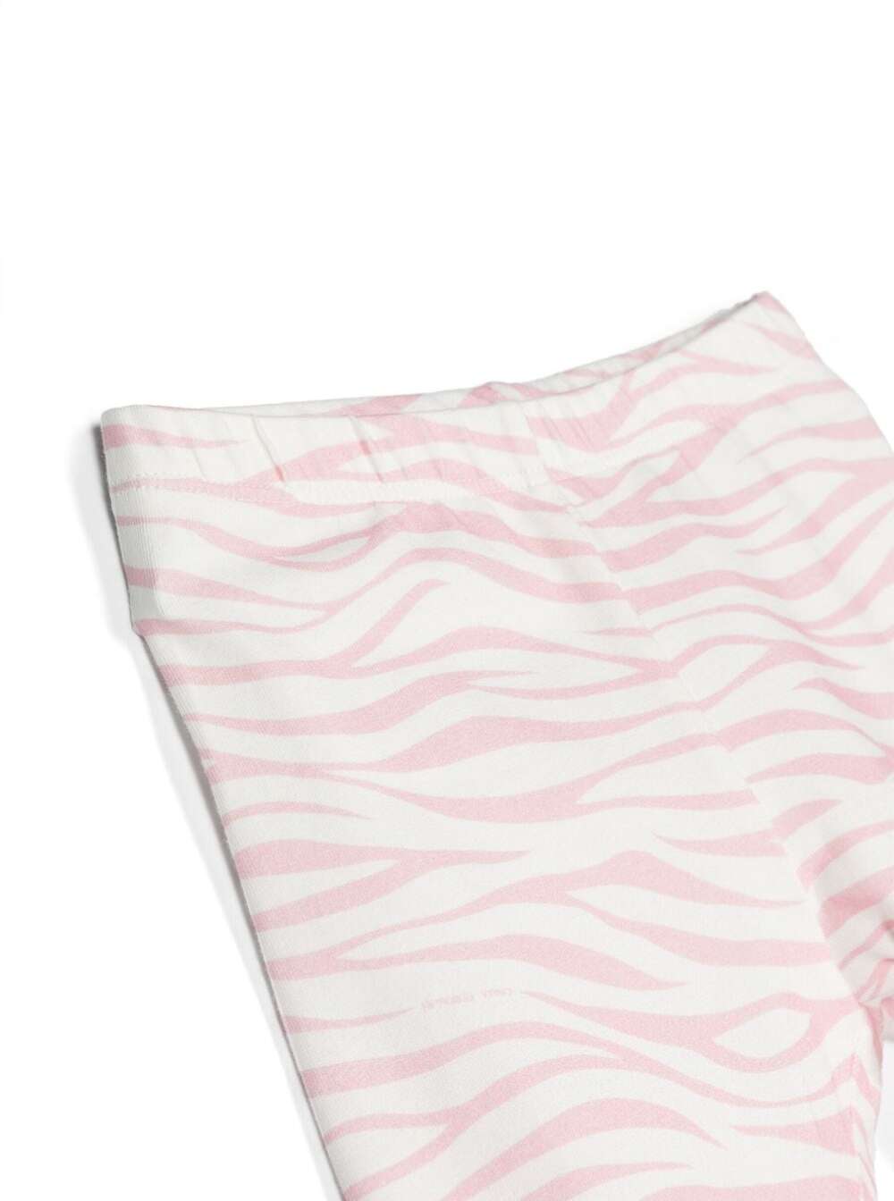 Shop Chiara Ferragni Pink And White Leggings With Zebra And Logo Print In Stretch Cotton Girl