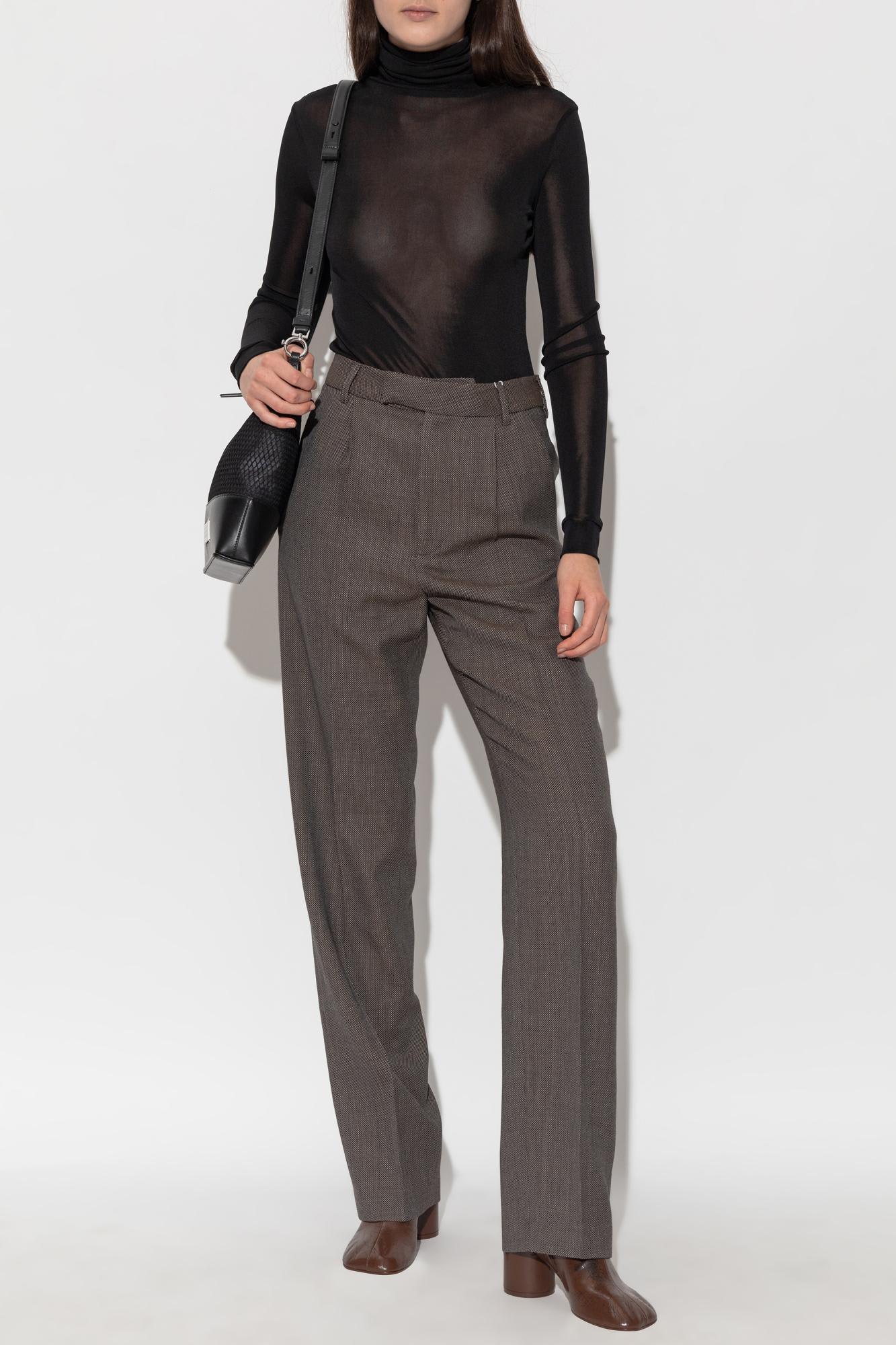 Mm6 Maison Margiela Creased Trousers In Brown