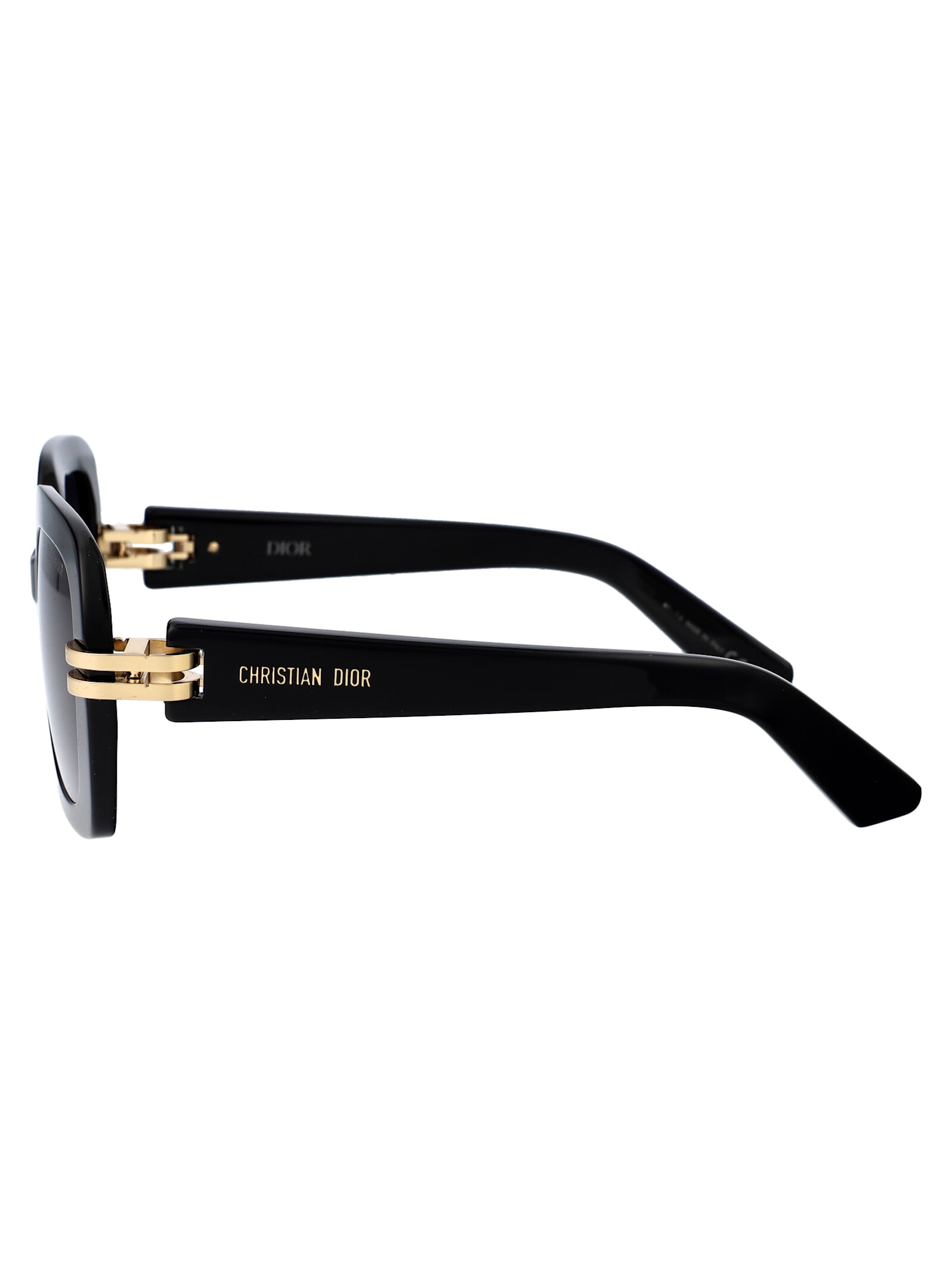 Shop Dior C S2i Sunglasses In 10a1 Shiny Black / Gradient Smoke