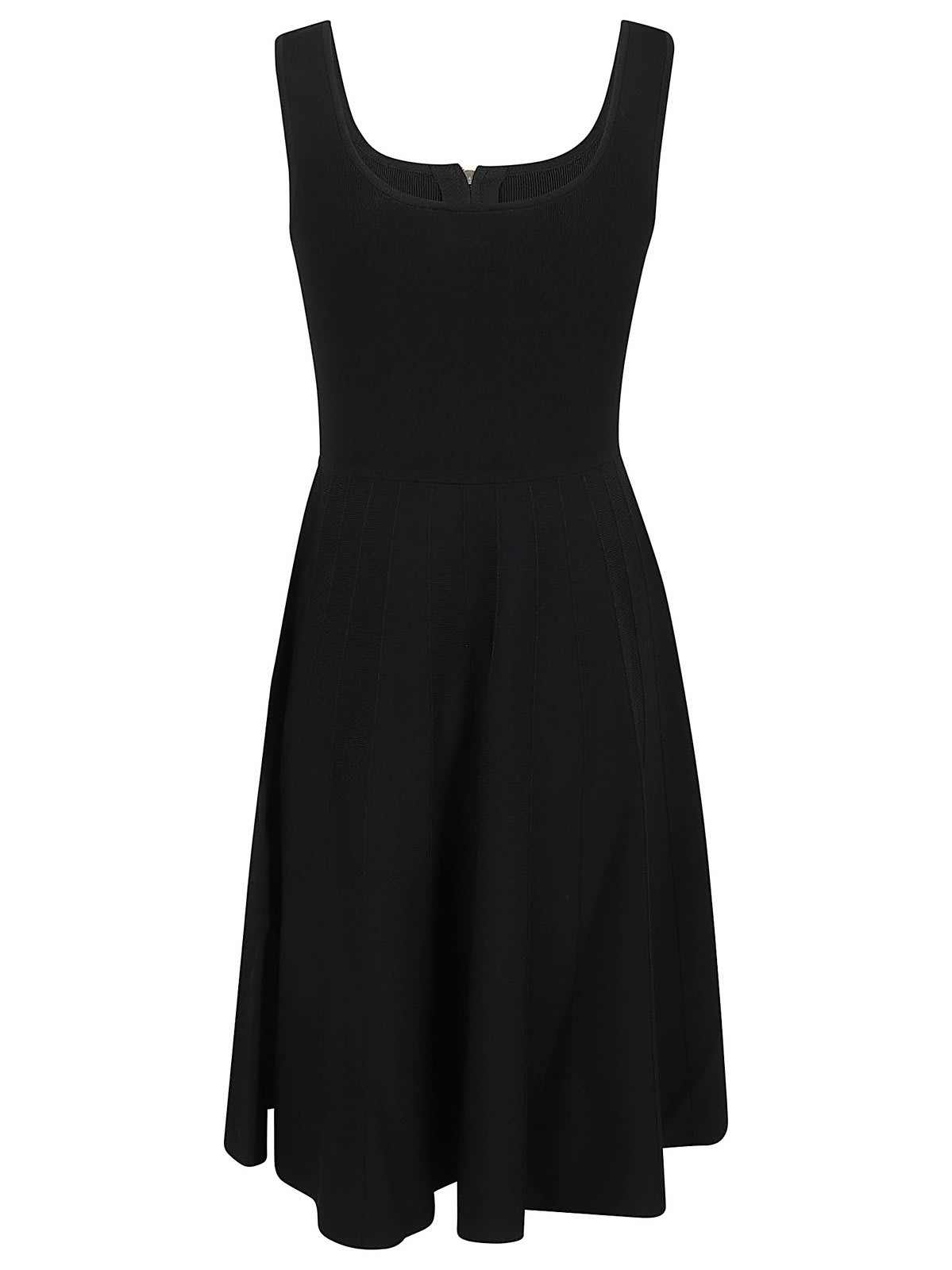 Shop Pinko Front-zip Sleeveless Mini Dress In Nero Limousine