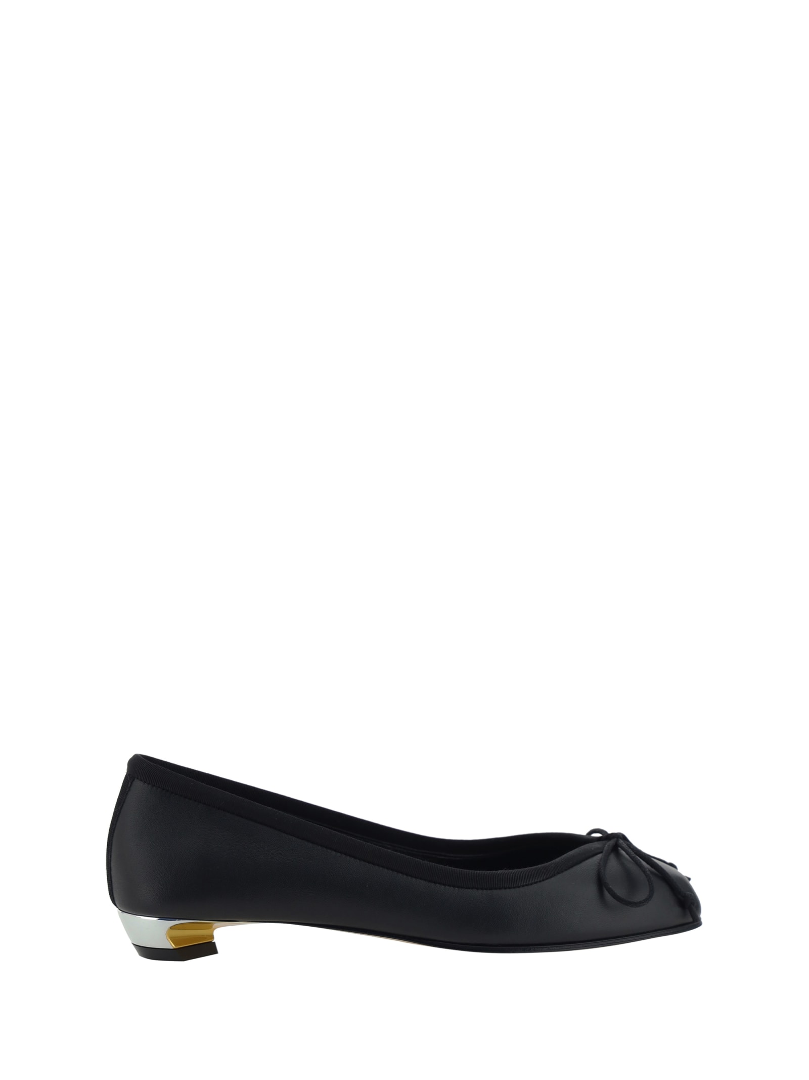 Shop Alexander Mcqueen Ballerinas In Black/silver/gold