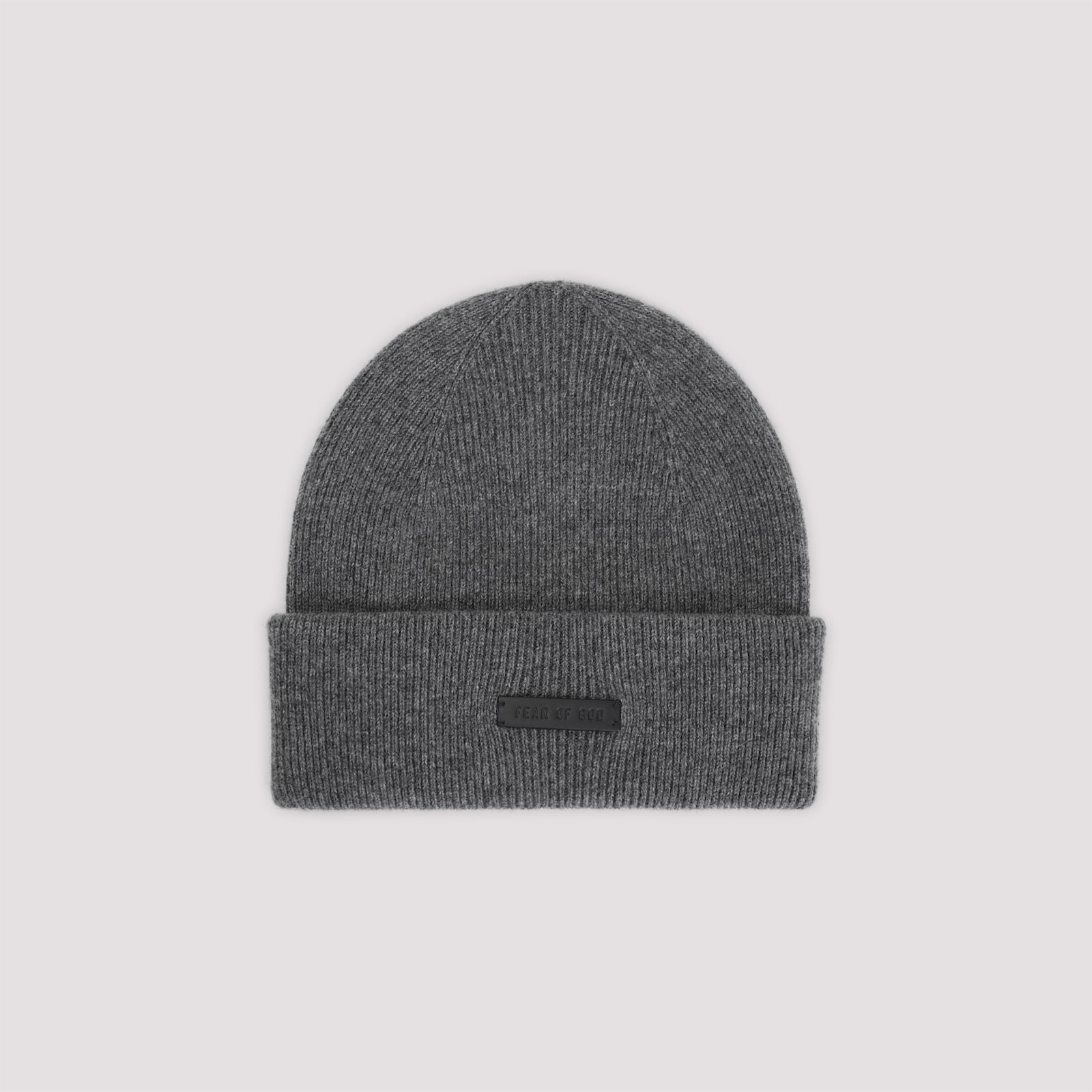 Fear Of God Logo Cashmere Beanie In Granite