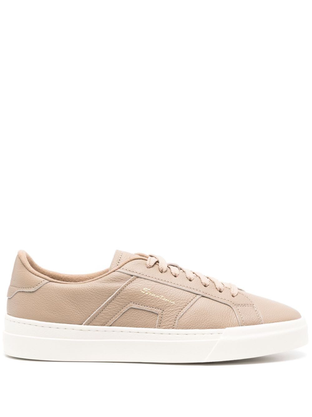 Shop Santoni Dbs Sneakers In Beige