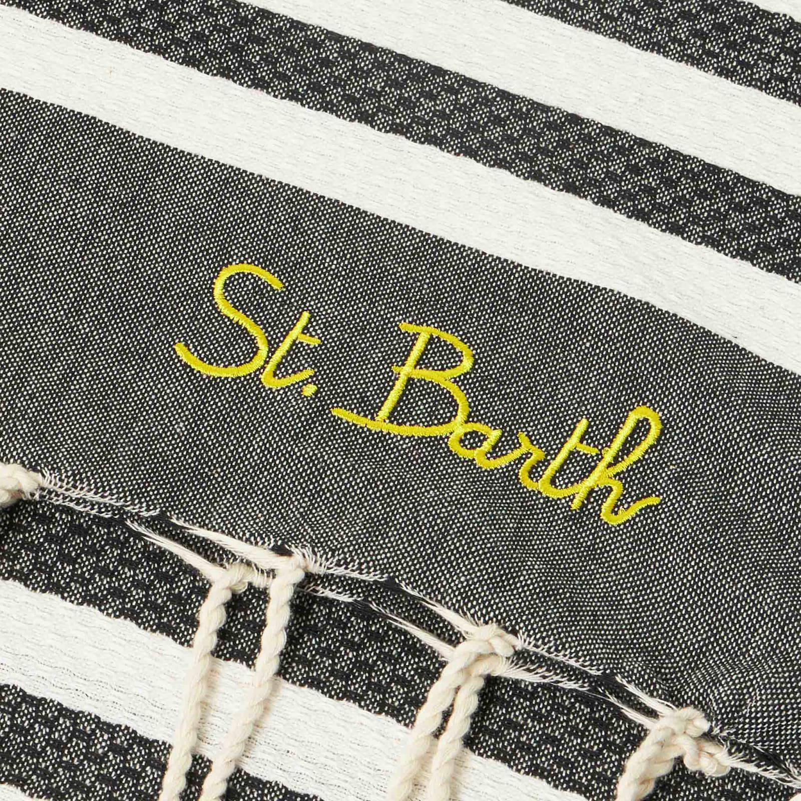 Shop Mc2 Saint Barth Fouta Classic Honeycomb With Striped In Black