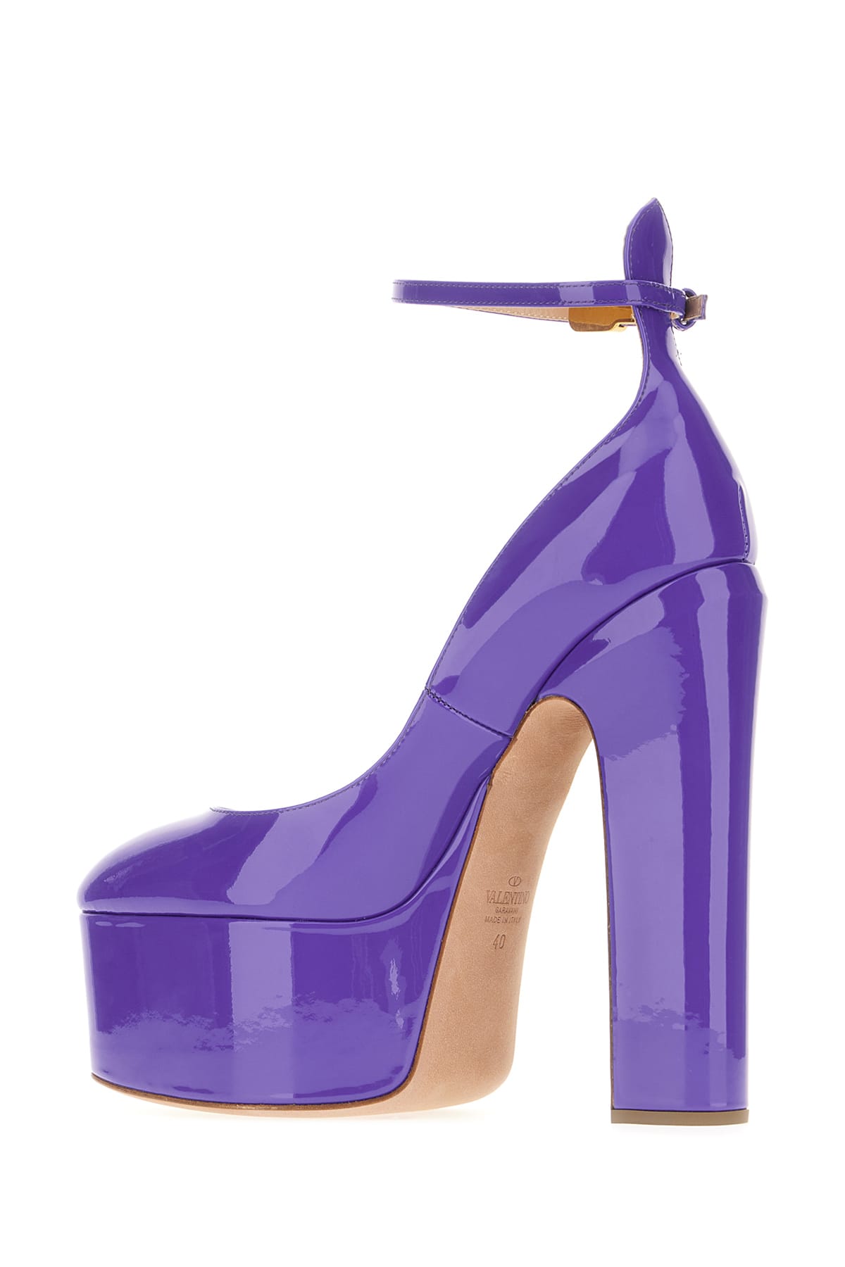 Shop Valentino Purple Leather Pumps In N2a