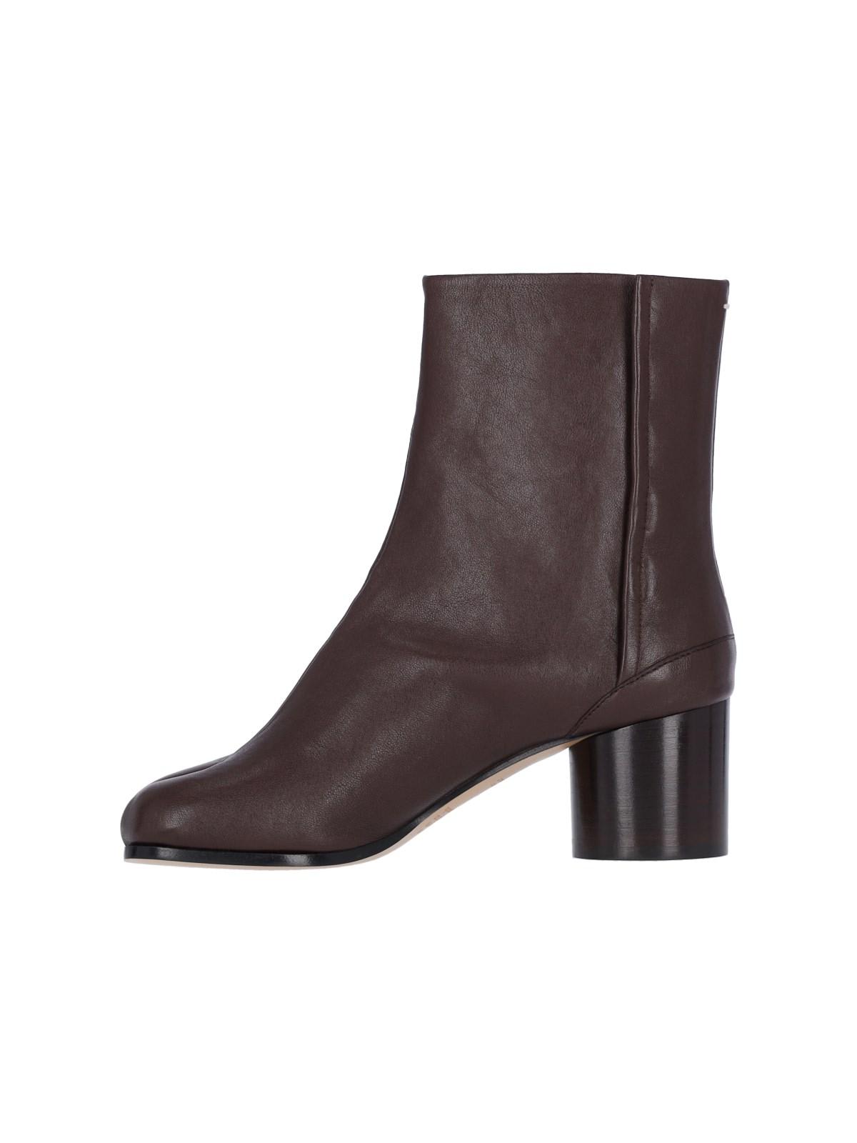 Shop Maison Margiela Tabi Ankle Boots In Brown